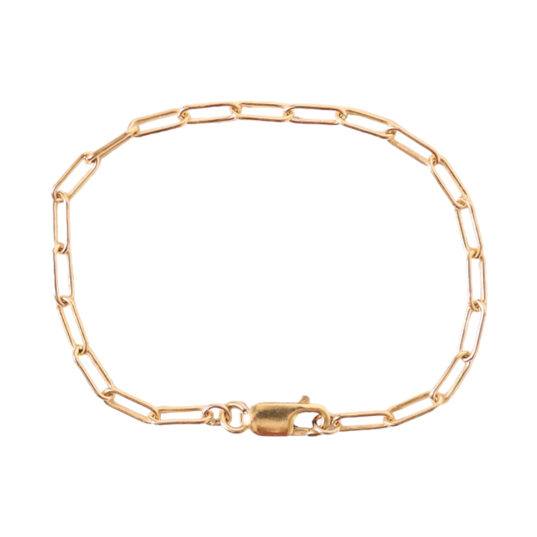 Permanent Jewelry 14K Goldfill Chain Bracelet - Circle Disc