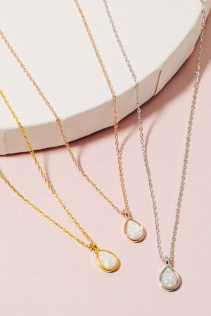 Opal Pendant Gold Necklace