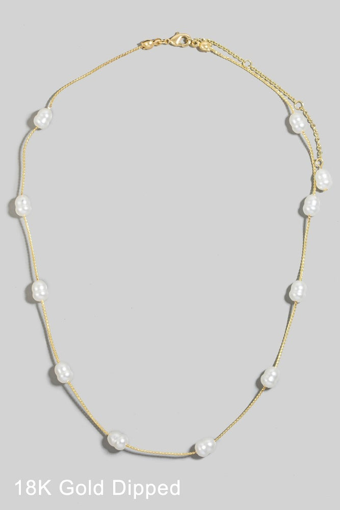 Pearl Beaded Gold Dipped Necklace