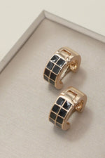 Checker Huggie Hoop Earrings
