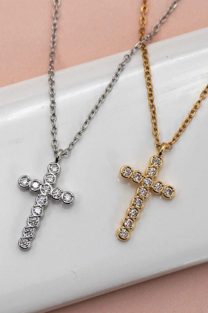 CZ Cross Necklace