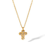 Mini CZ Gold Cross Necklace
