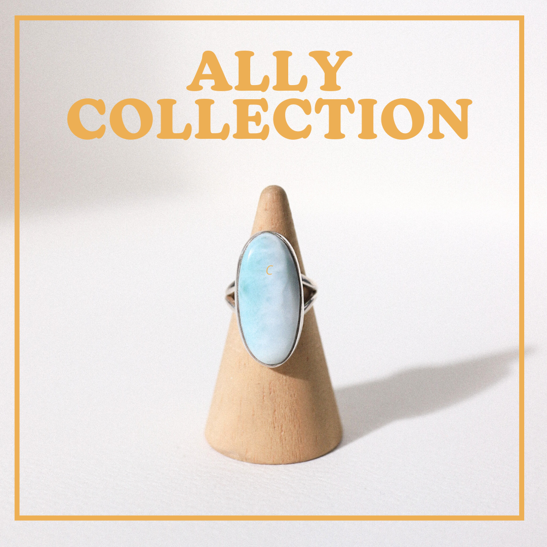 (6) Silver Larimar Ring
