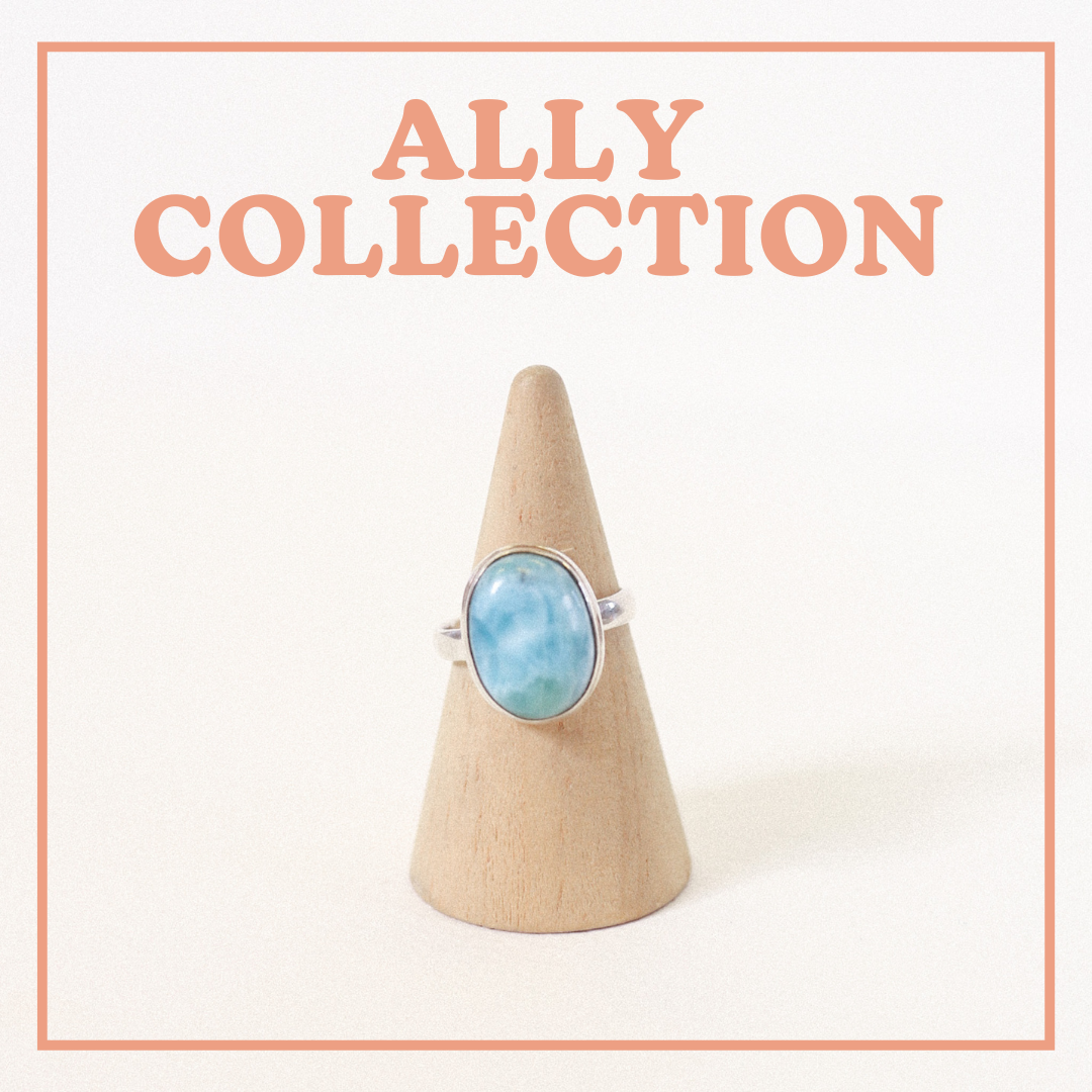(8.25) Silver Larimar Ring