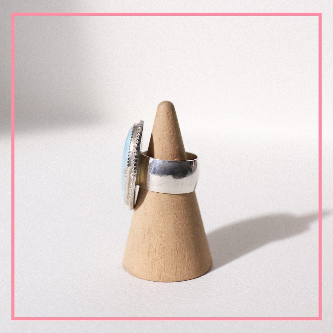 (7) Silver Larimar Ring