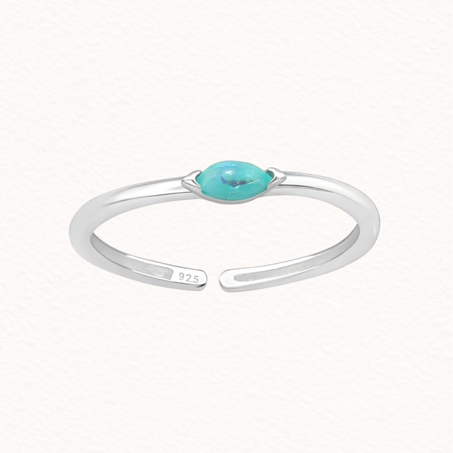 Sterling Silver Imitation Opal Adjustable Toe Ring