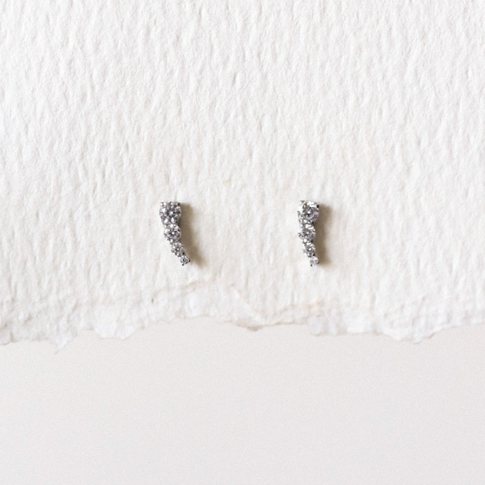 3 CZ Threadless Earring - Gold or Silver