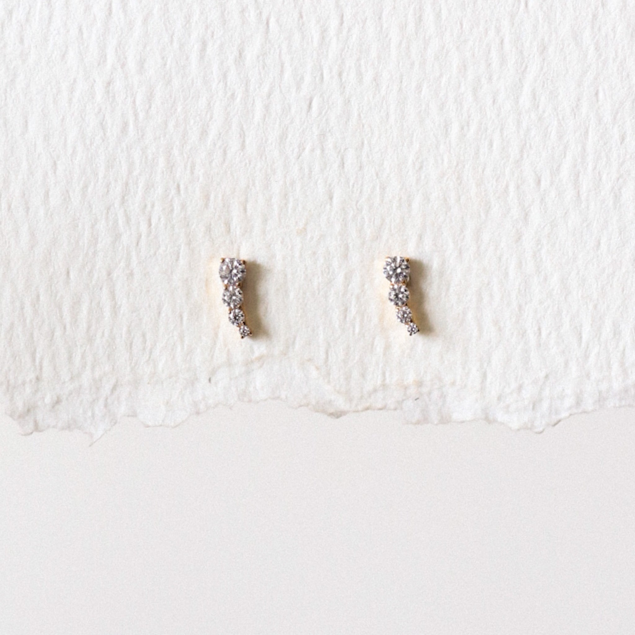 3 CZ Threadless Earring - Gold or Silver