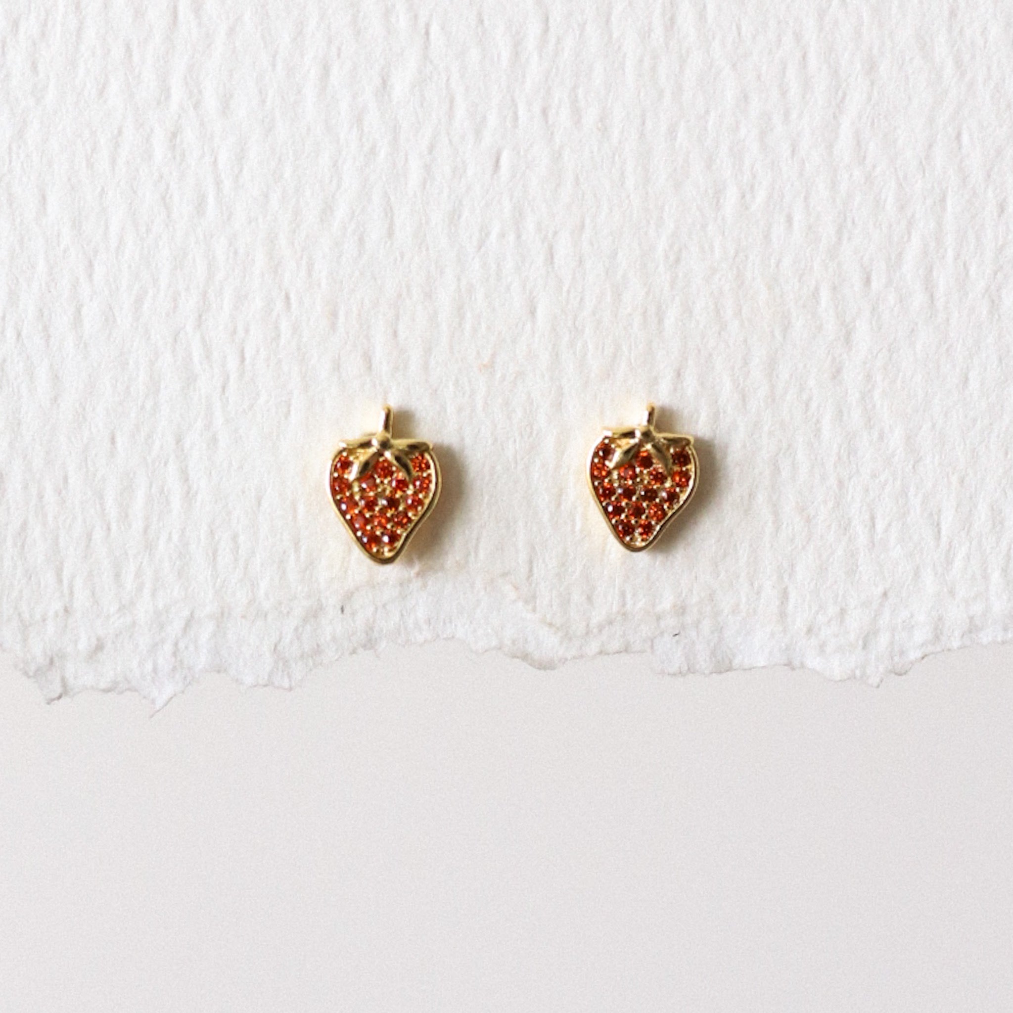 Strawberry Threadless Earring - Gold or Silver