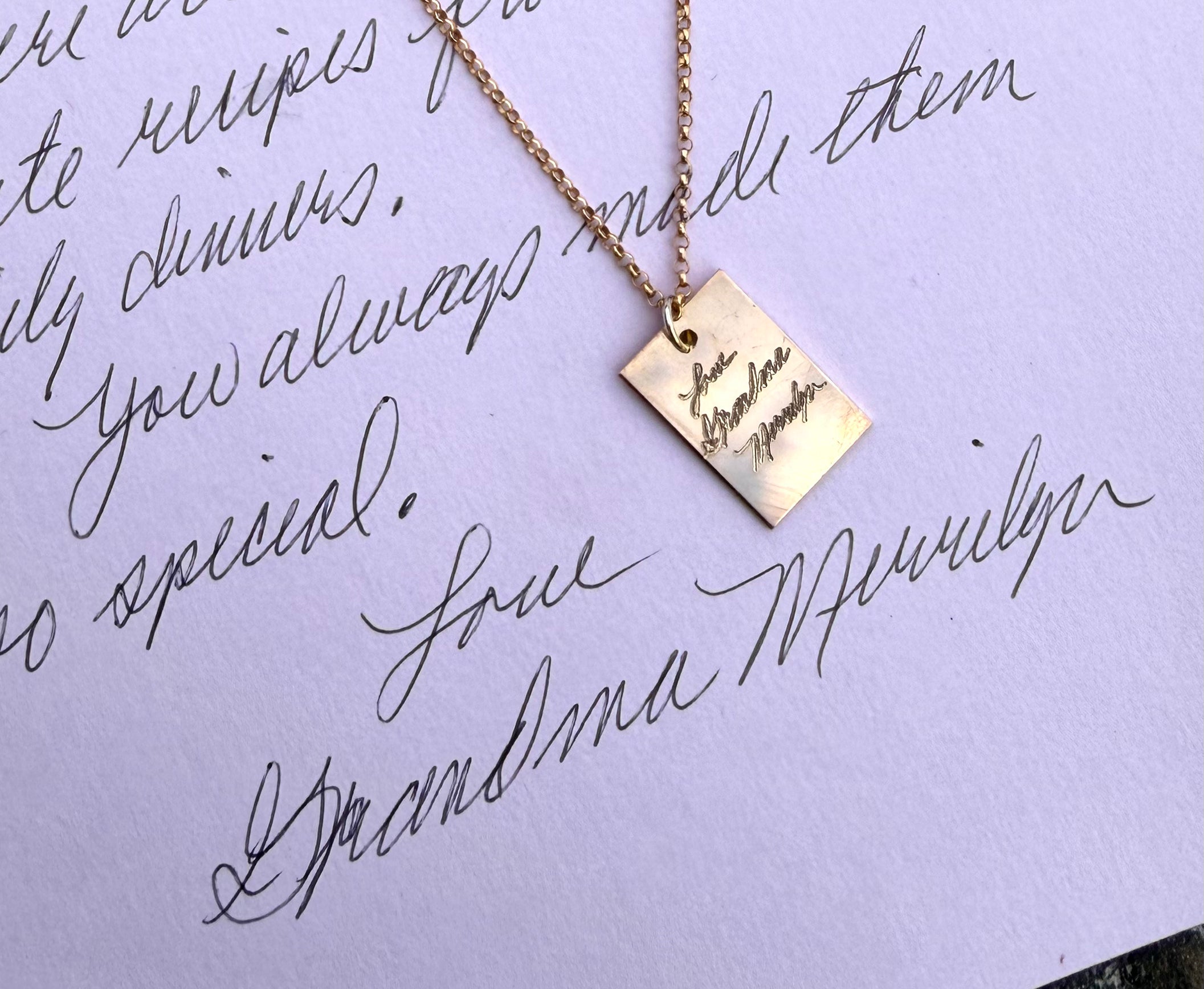 Custom Handwritten Engraved Necklace