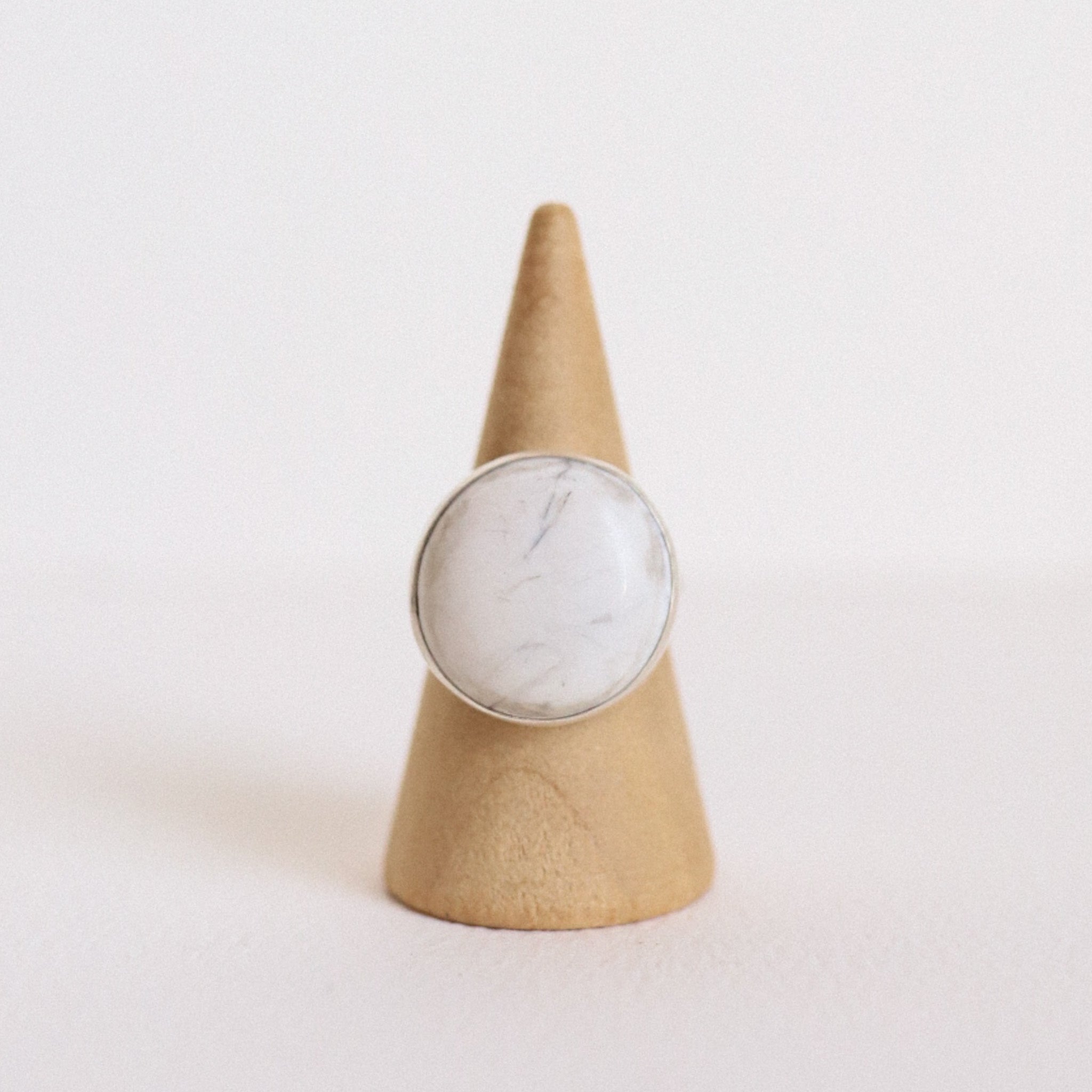 (6) Silver Howlite Ring