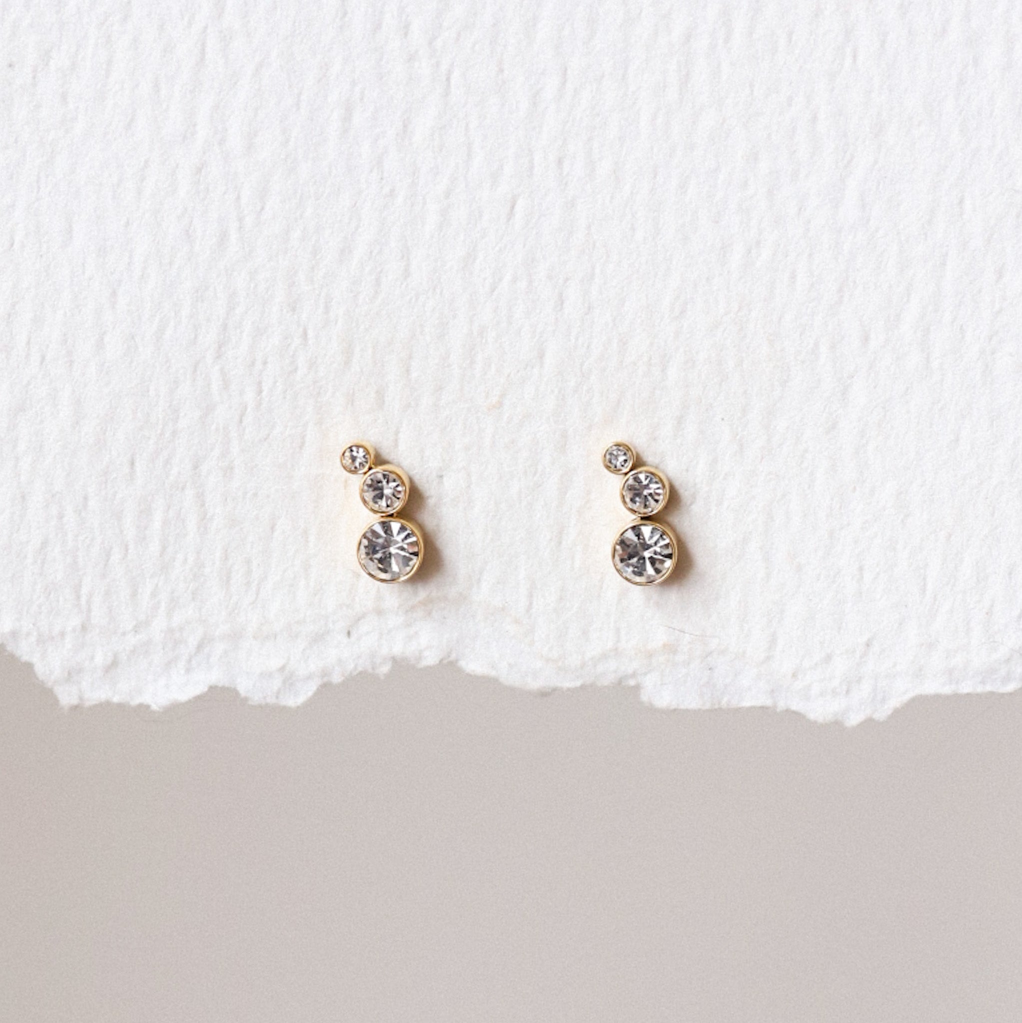 CZ Climber Stud Threadless Earring - Gold or Silver