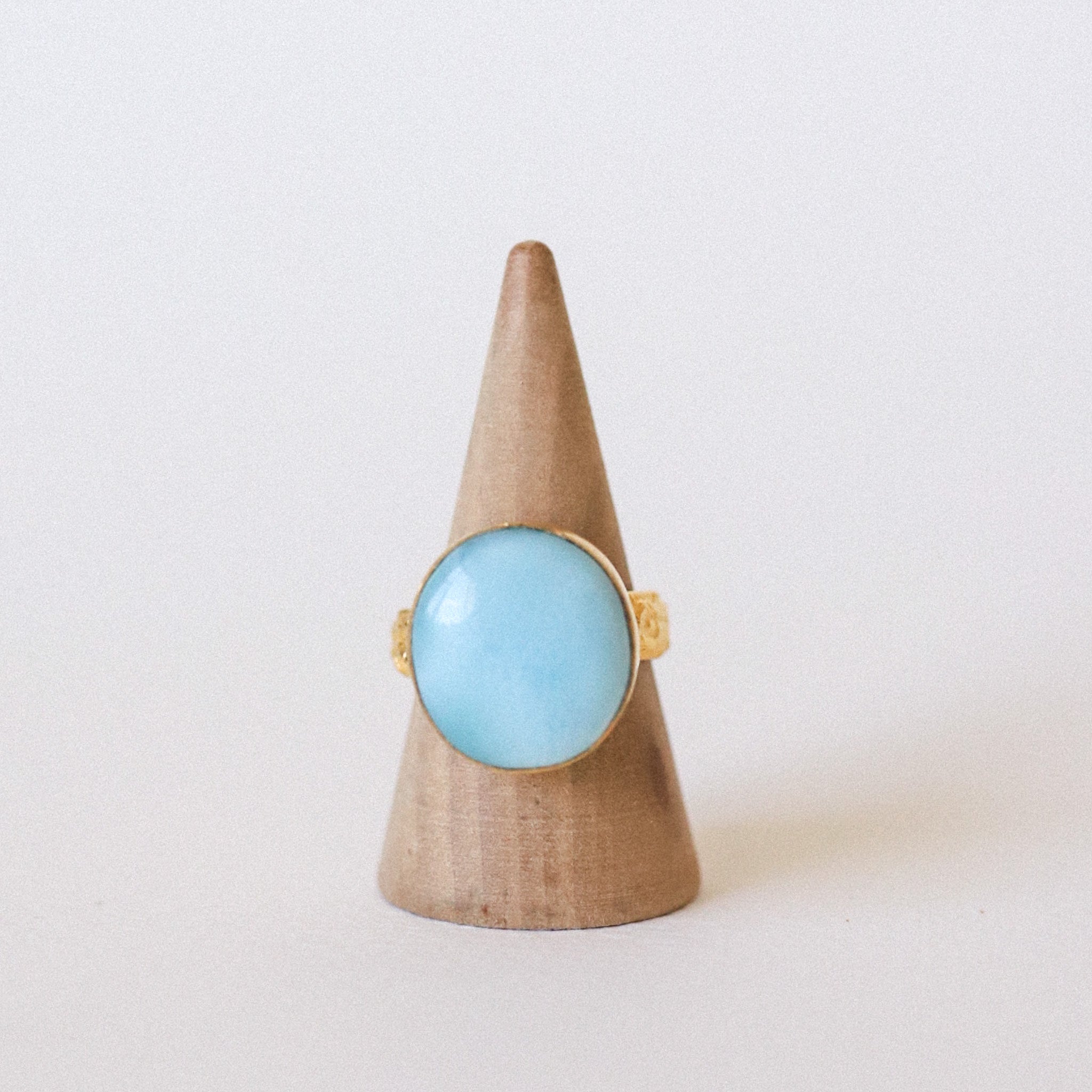 (7.5) Gold Plated Larimar Ring