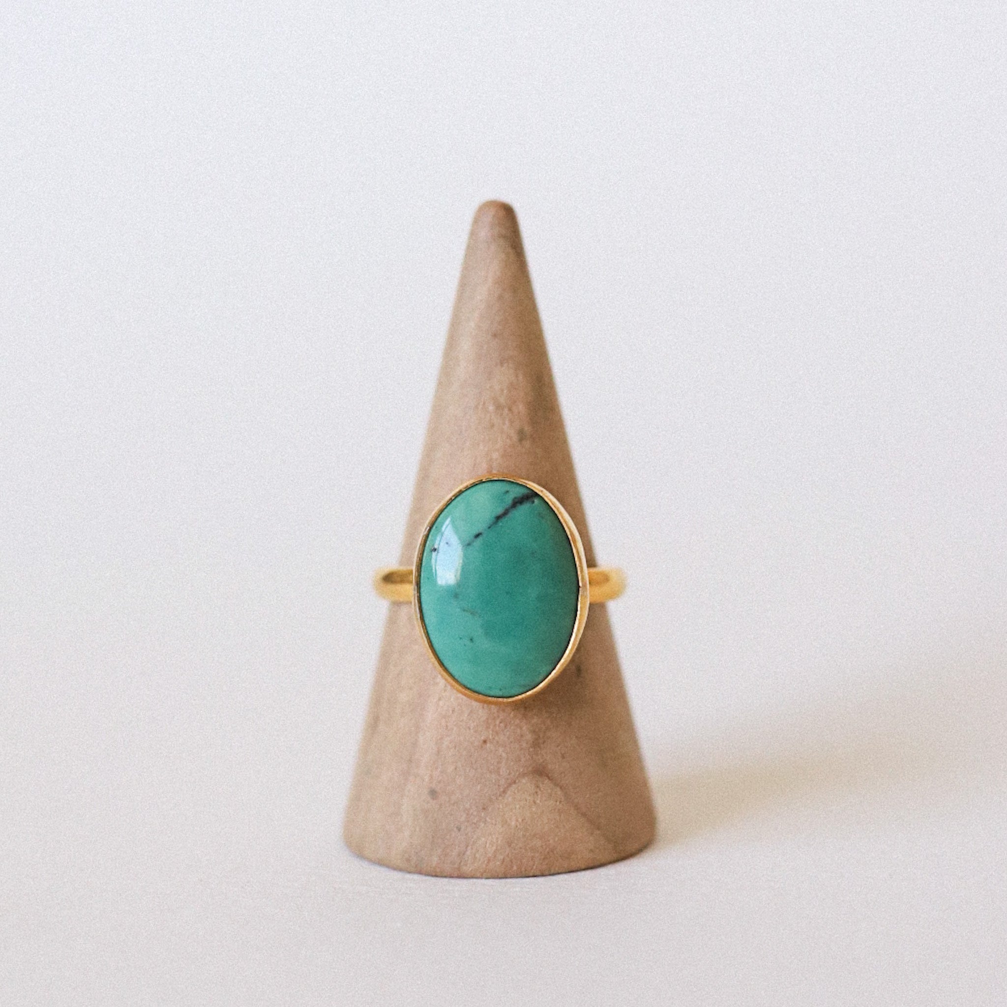 (6.25) Gold Plated Turquoise Ring