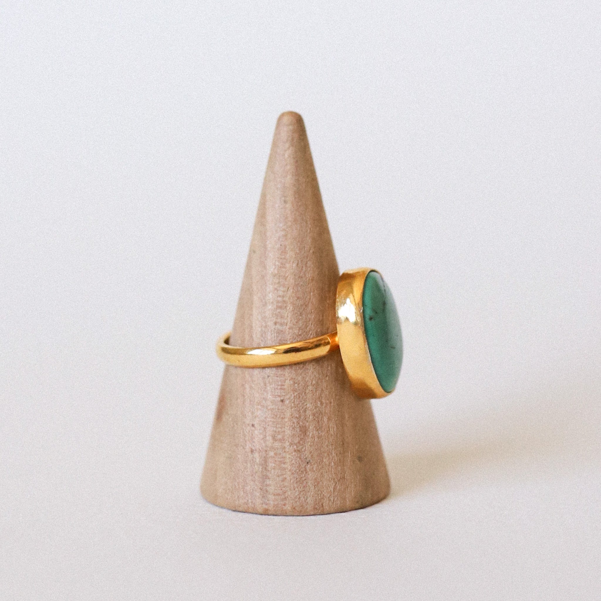 (6.25) Gold Plated Turquoise Ring