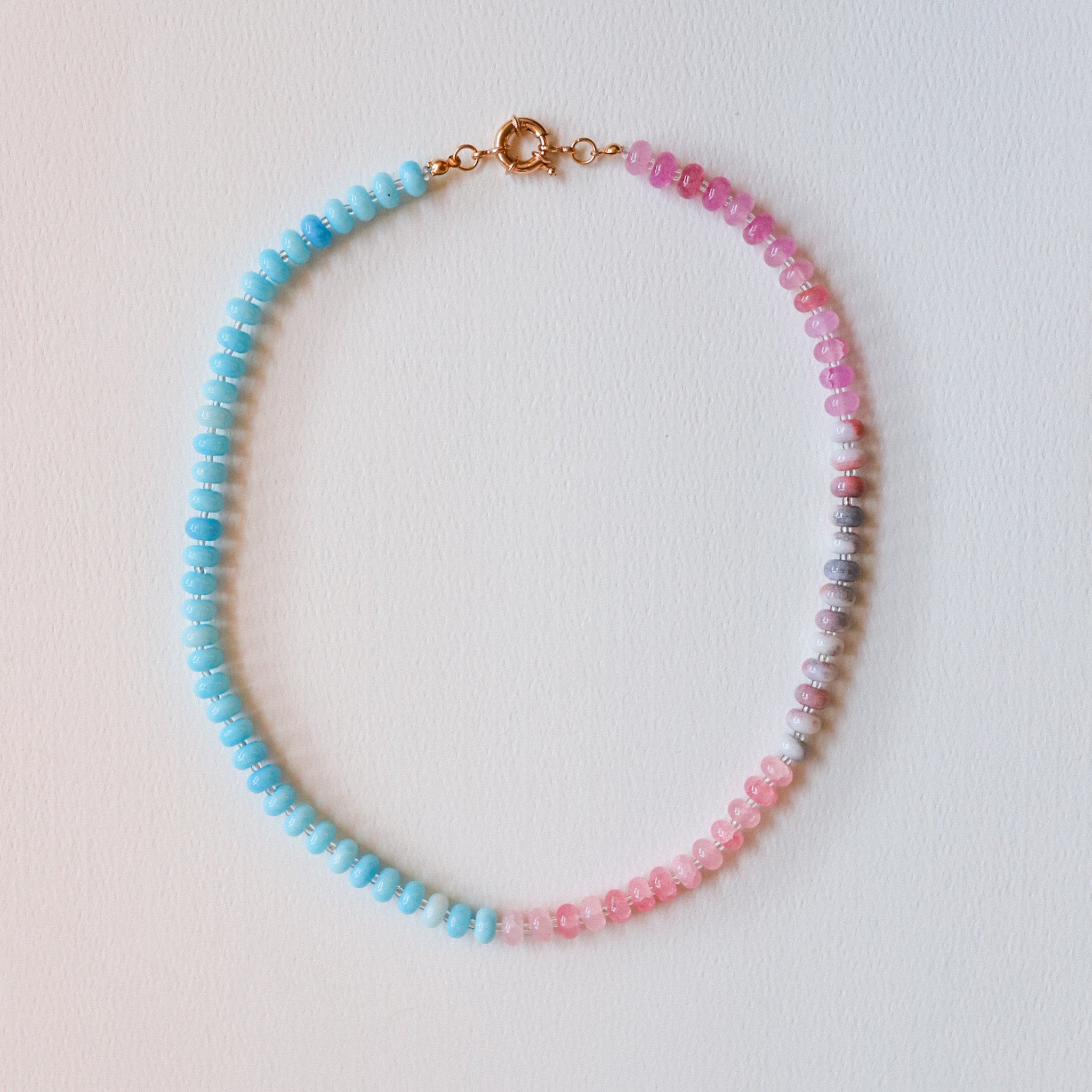 Blue Raspberry Beaded Necklace