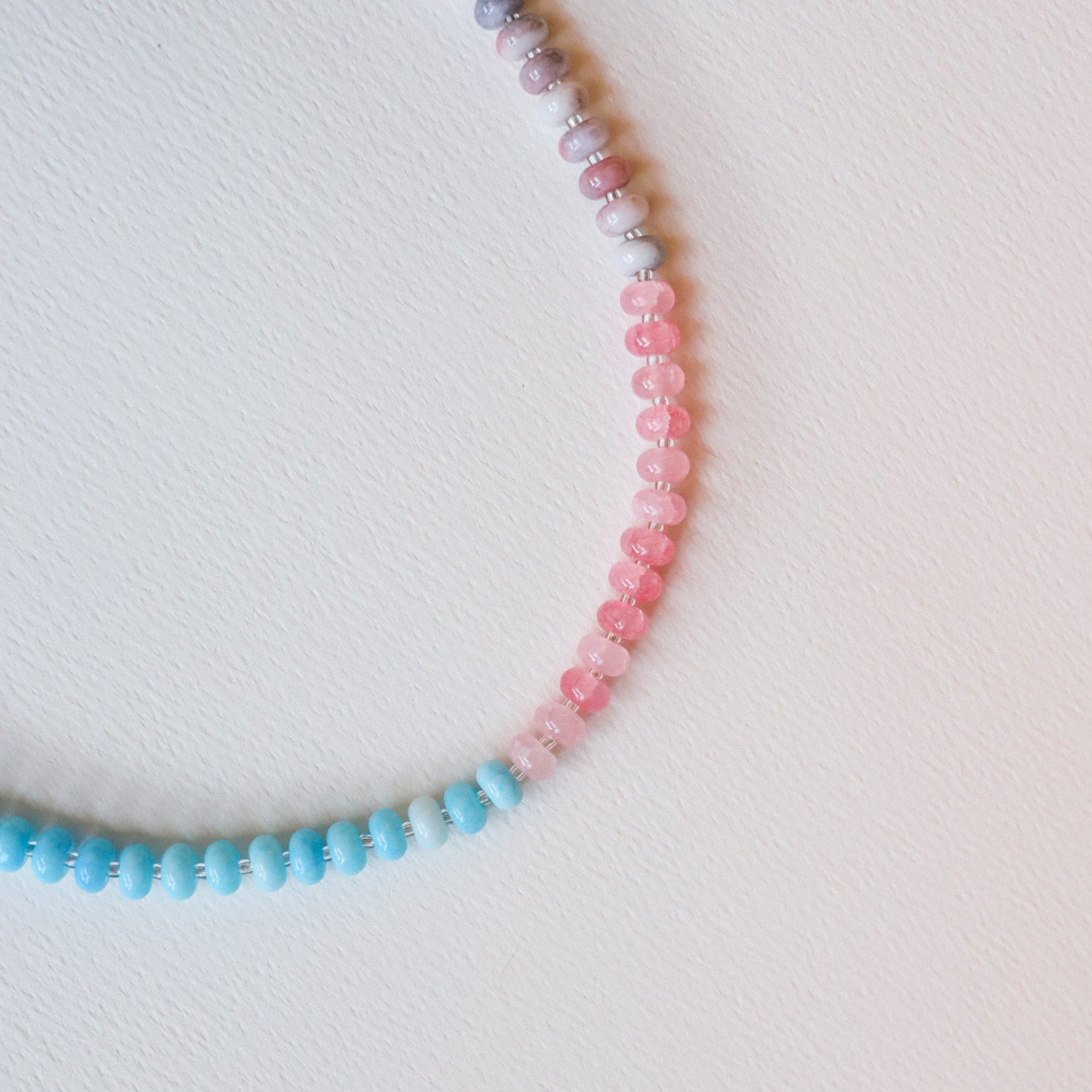 Blue Raspberry Beaded Necklace