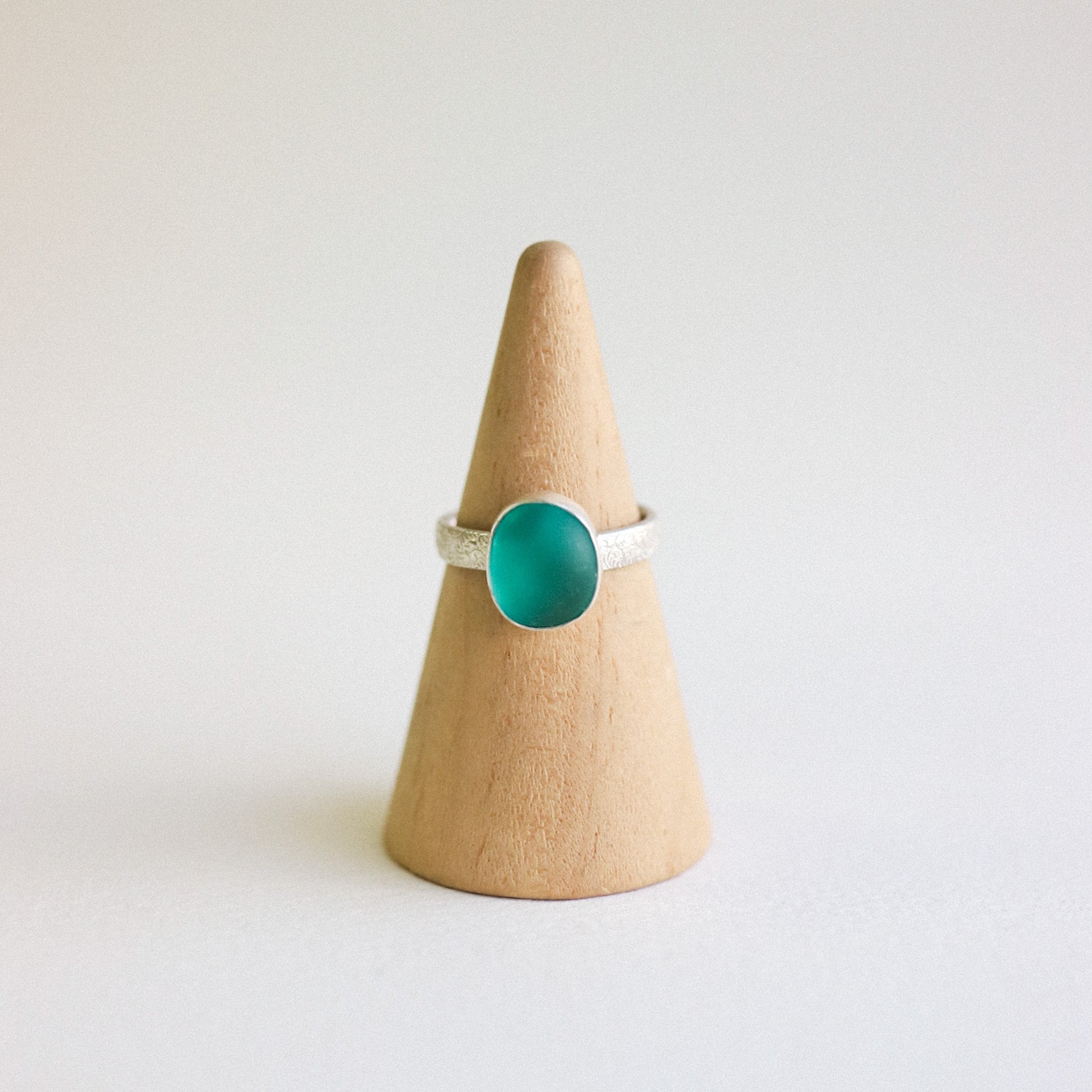 (7) Silver Sea Glass Ring