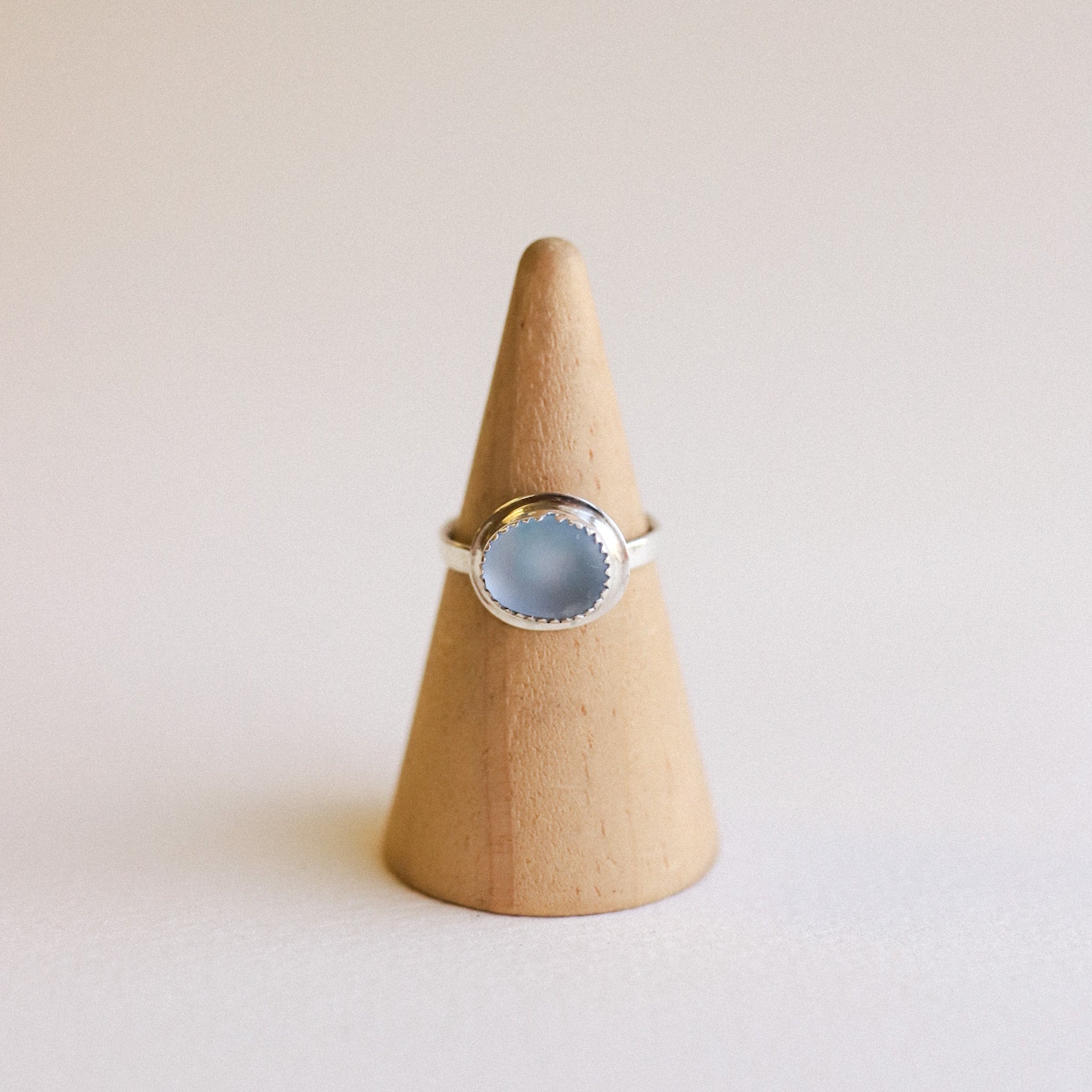 (7) Silver Sea Glass Ring
