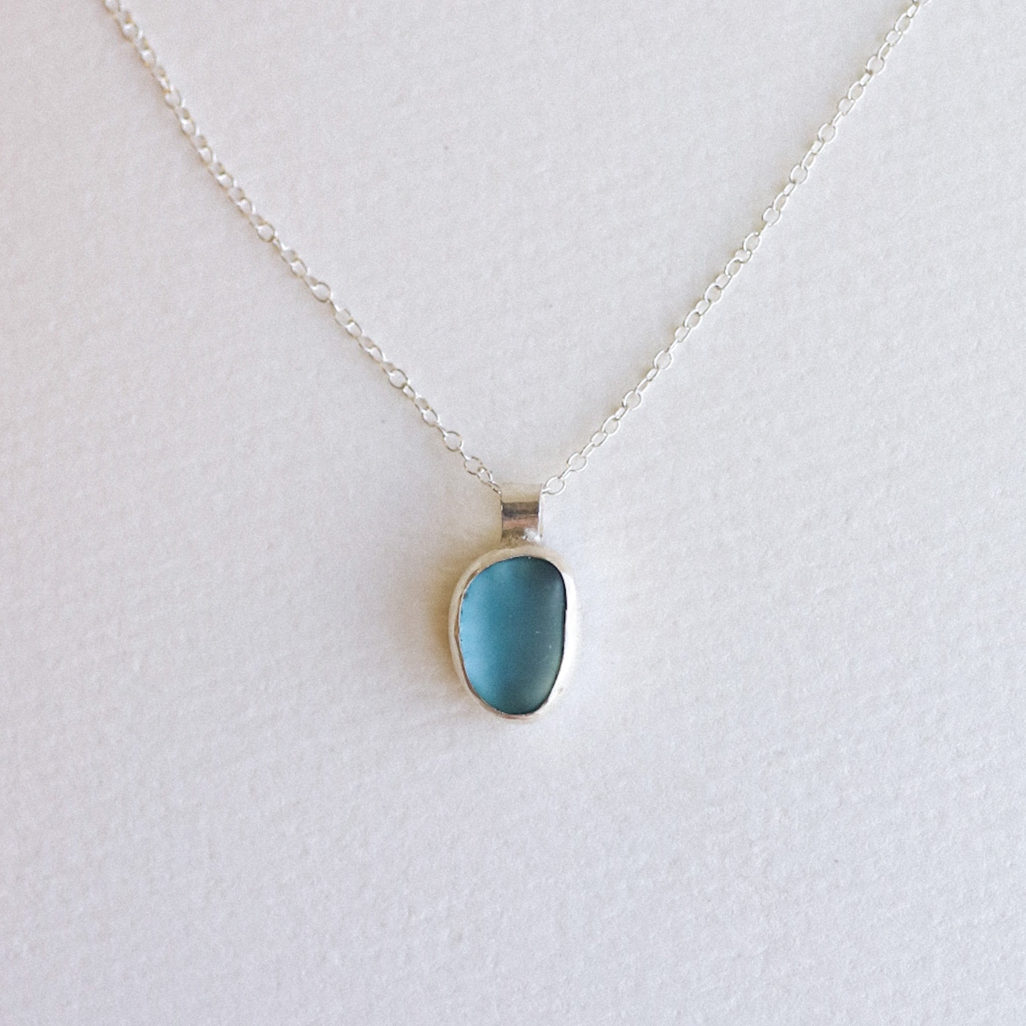 Silver Sea Glass Necklace