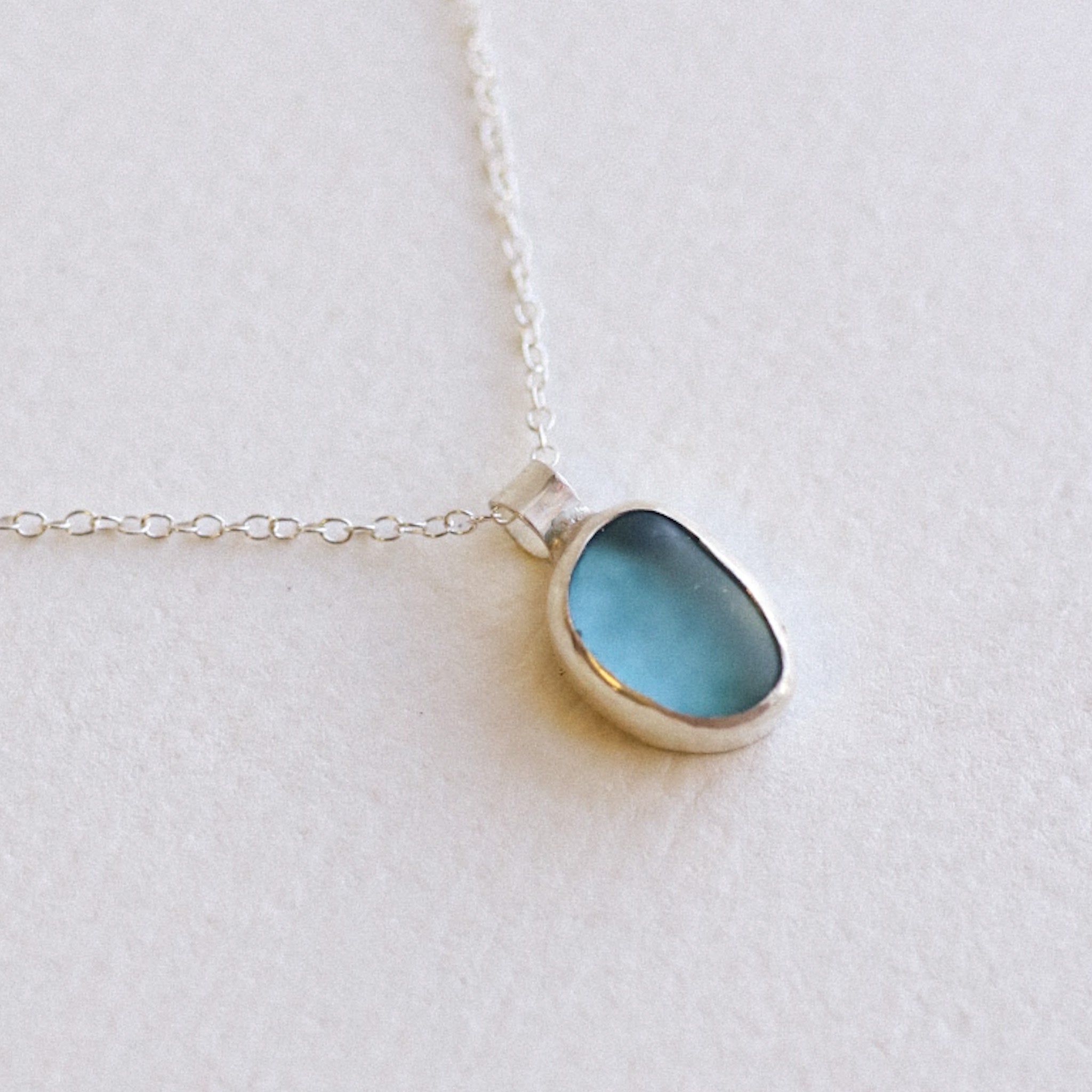 Silver Sea Glass Necklace