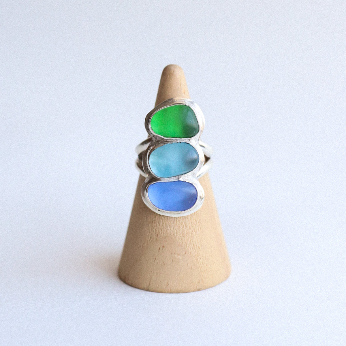 (6) Silver Sea Glass Ring
