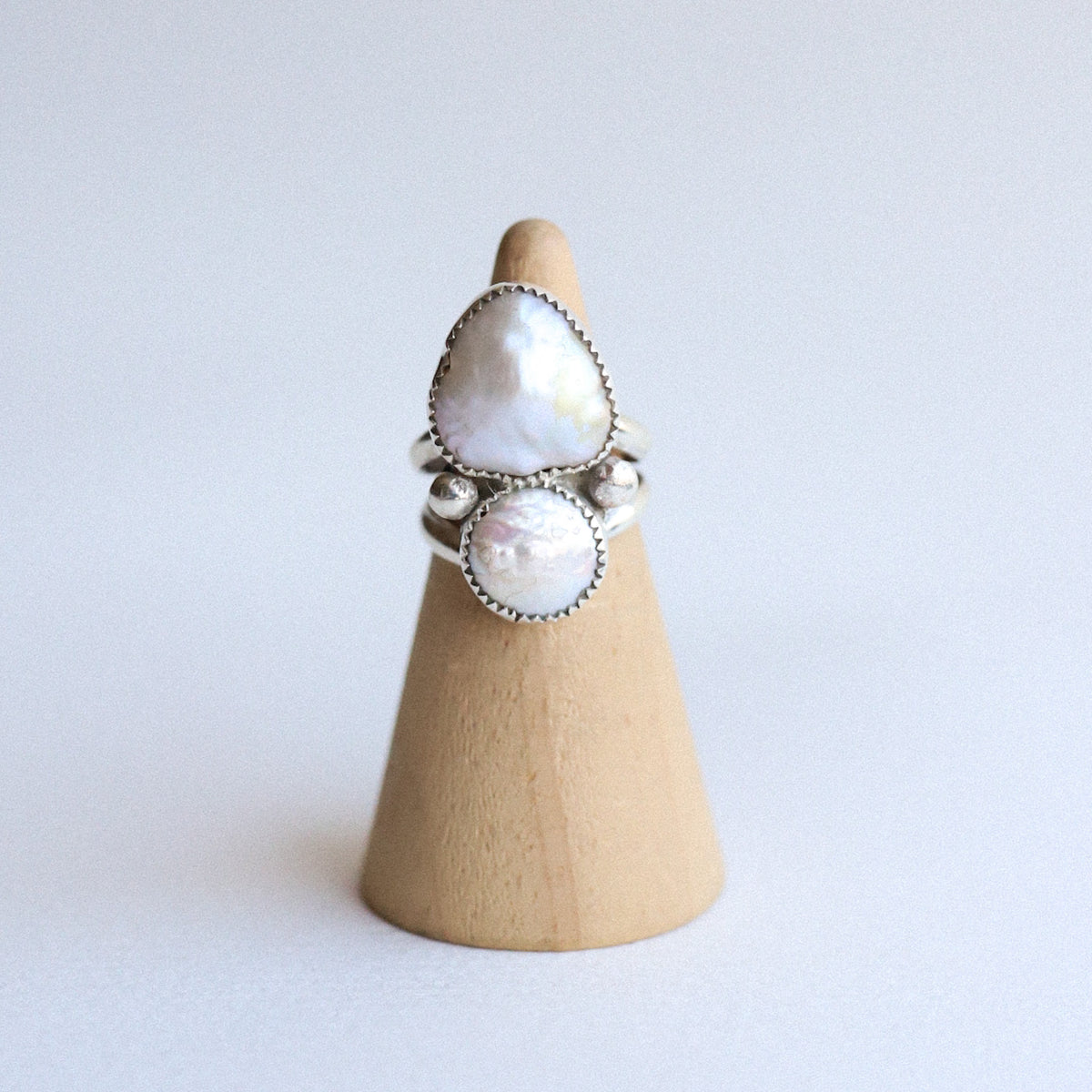 (5) Silver Fresh Water Pearl Ring