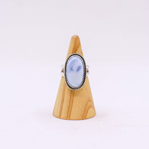 Silver Blue Opal Ring