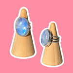 (5.5) Silver Blue Moonstone Ring