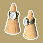 (6) Gold Dipped Mother of Pearl Ring