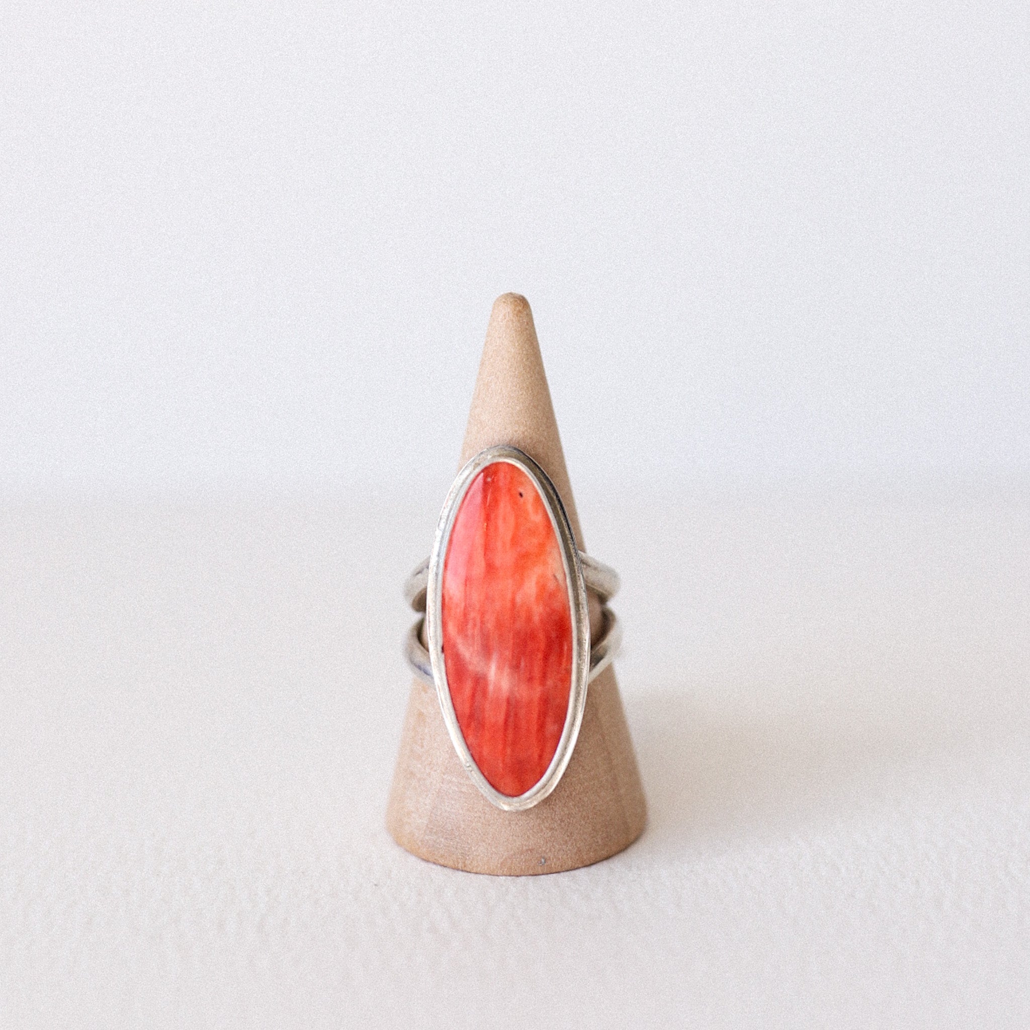 (7.25) Silver Spiny Oyster Ring