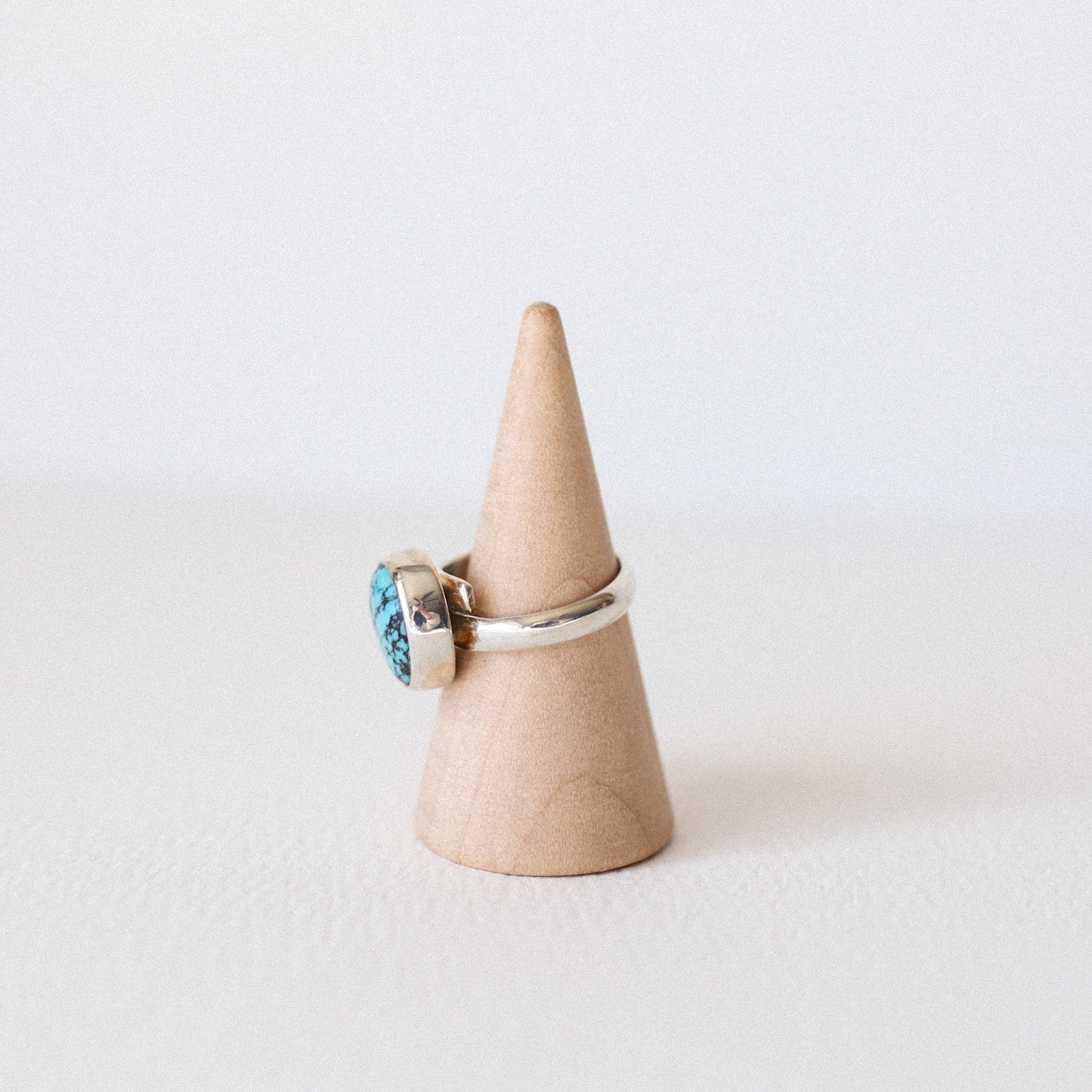 (5.5) Silver Turquoise Adjustable Ring