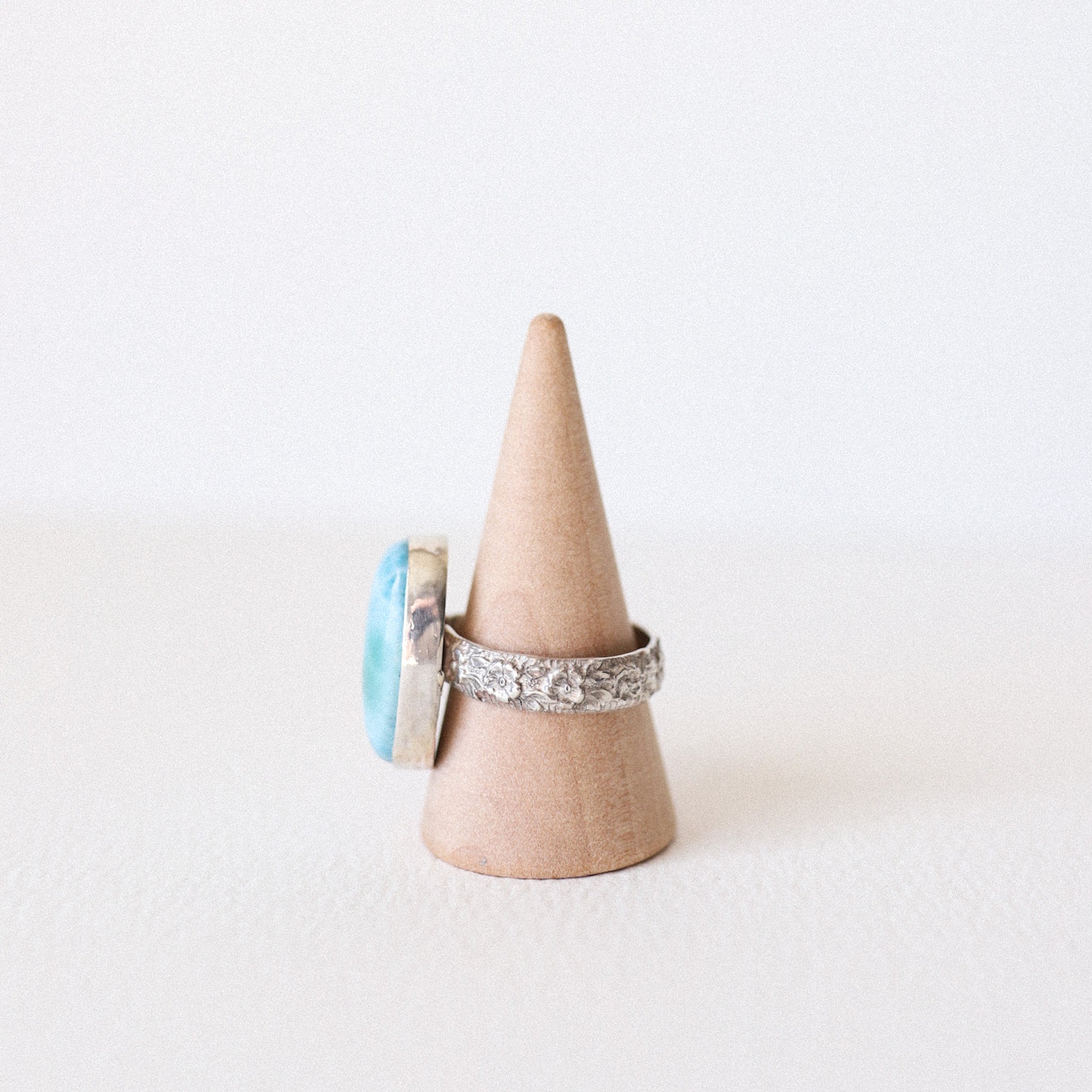 (8.5) Silver Larimar Ring