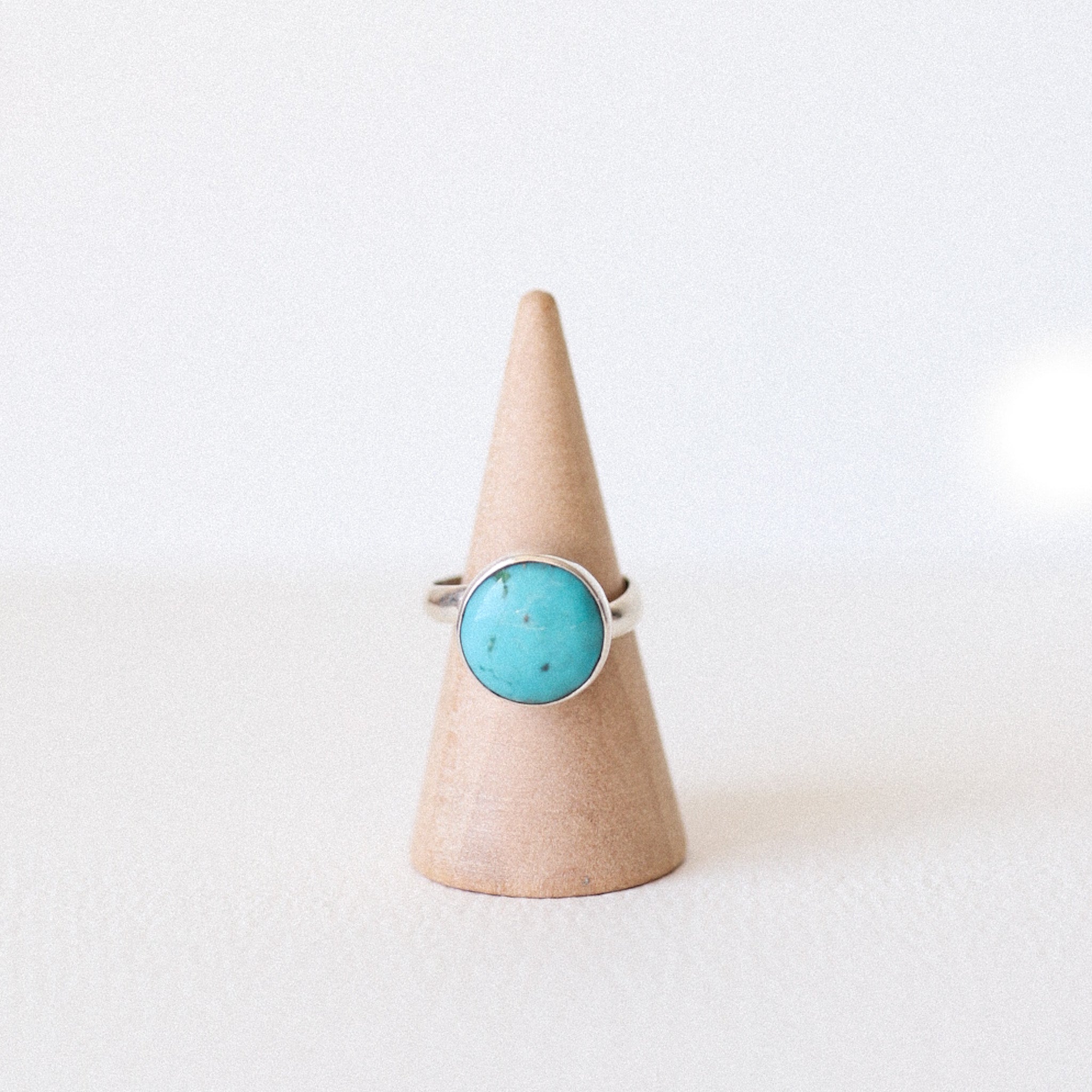 (5.5) Silver Turquoise Adjustable Ring