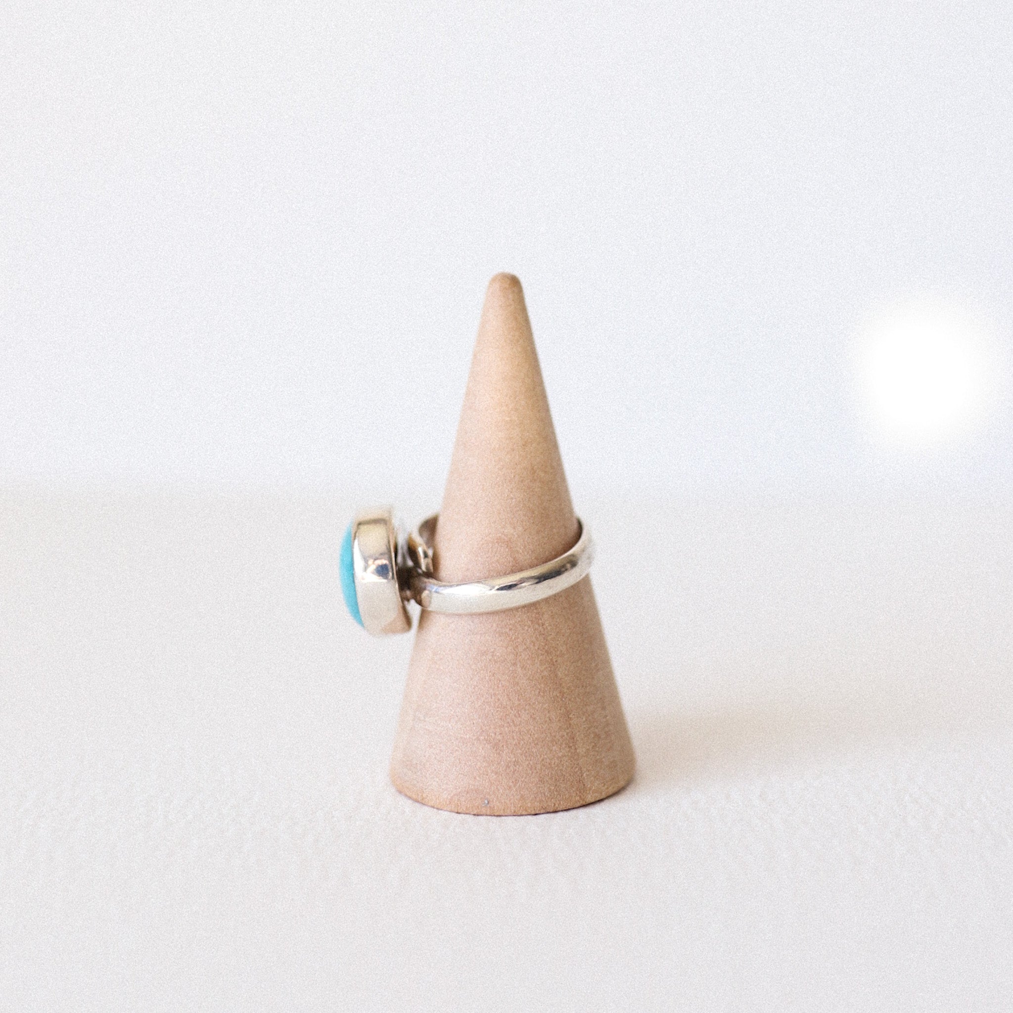 (5.5) Silver Turquoise Adjustable Ring