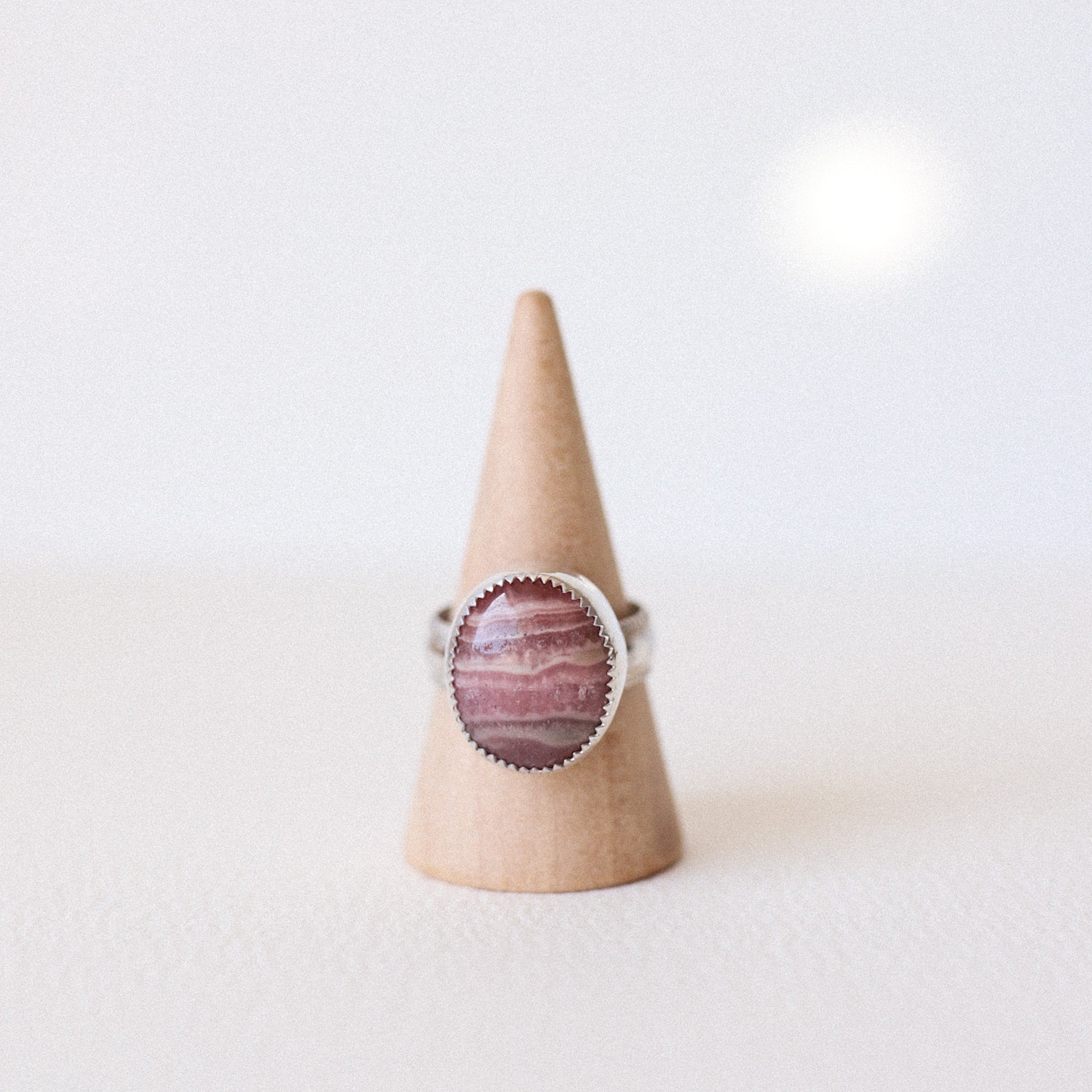 (7.25) Silver Rhodochrosite Ring