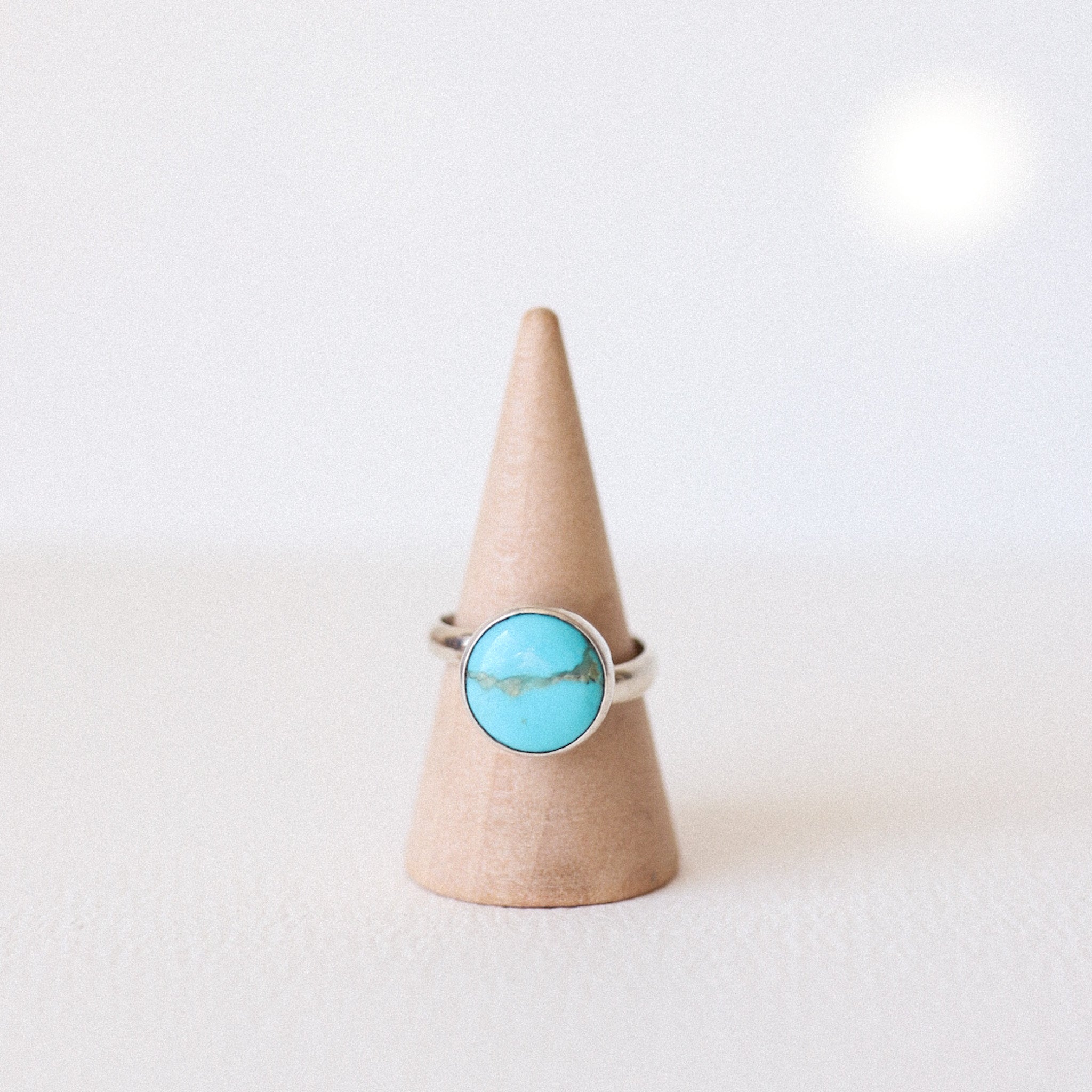 (7) Silver Turquoise Adjustable Ring