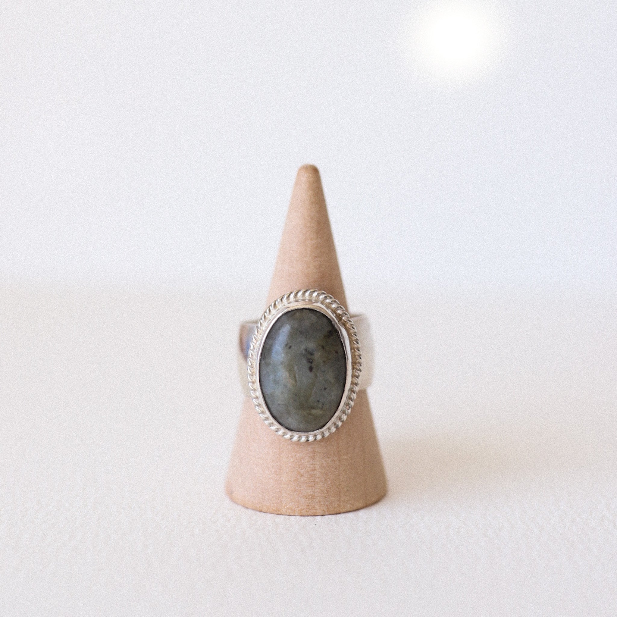 (6.5) Silver Agate Ring