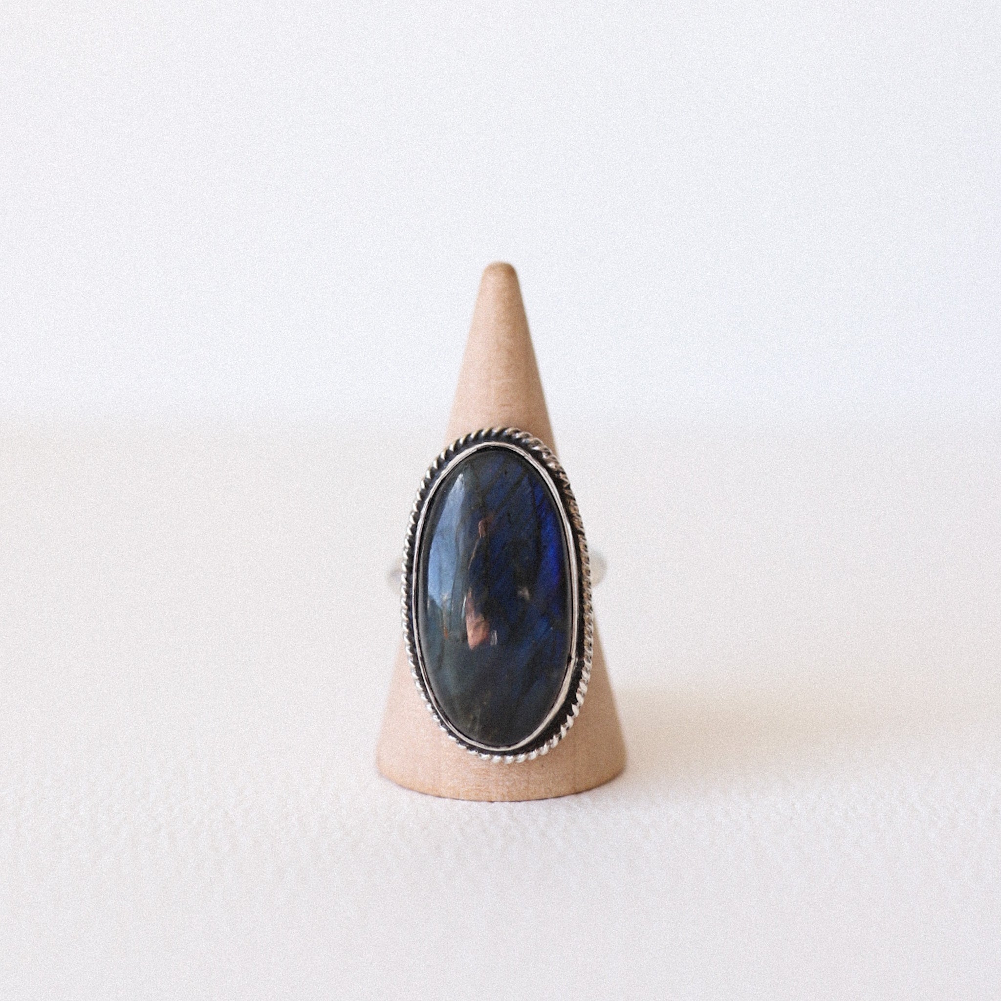 (7) Silver Labradorite Ring