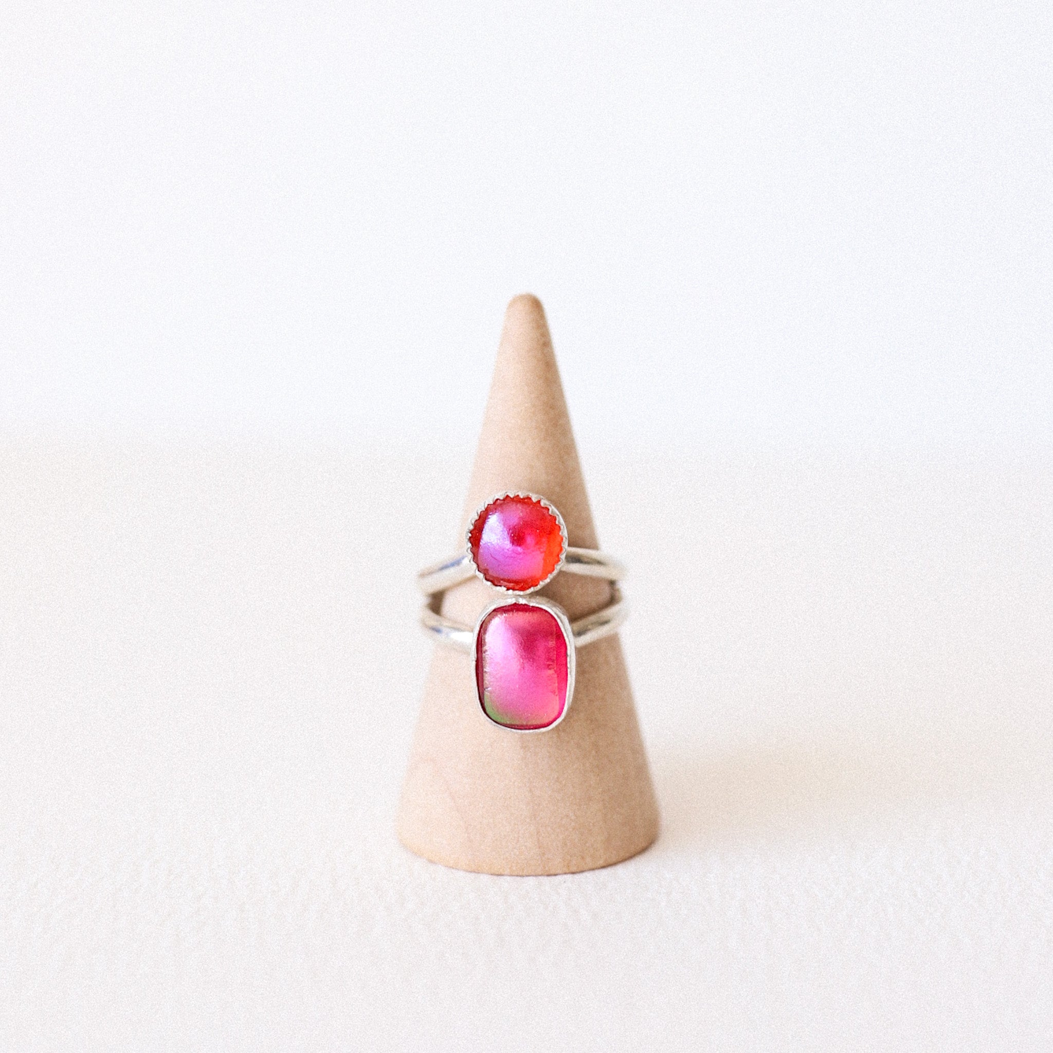 (6) Silver Glass Ring