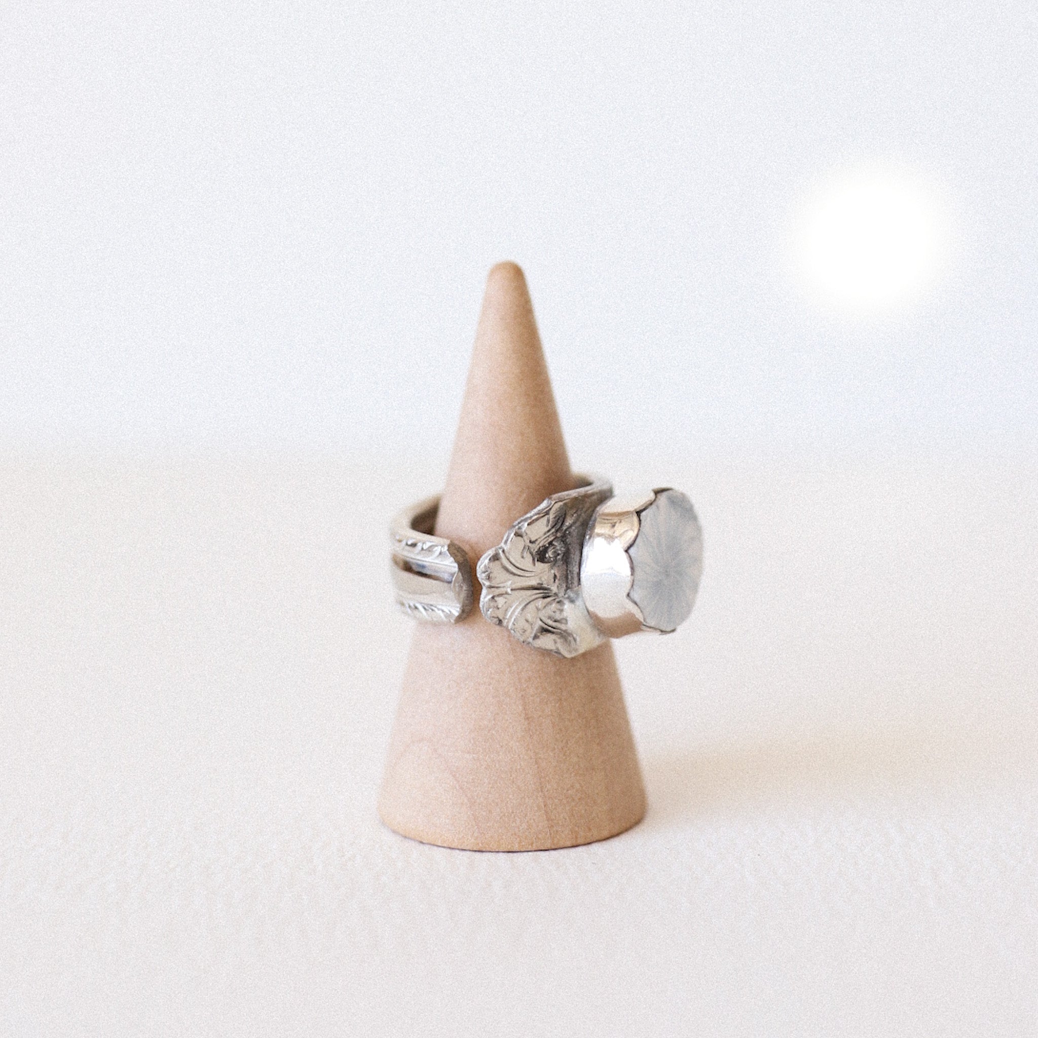 (5.25) Silver Vintage Plate Spoon Ring