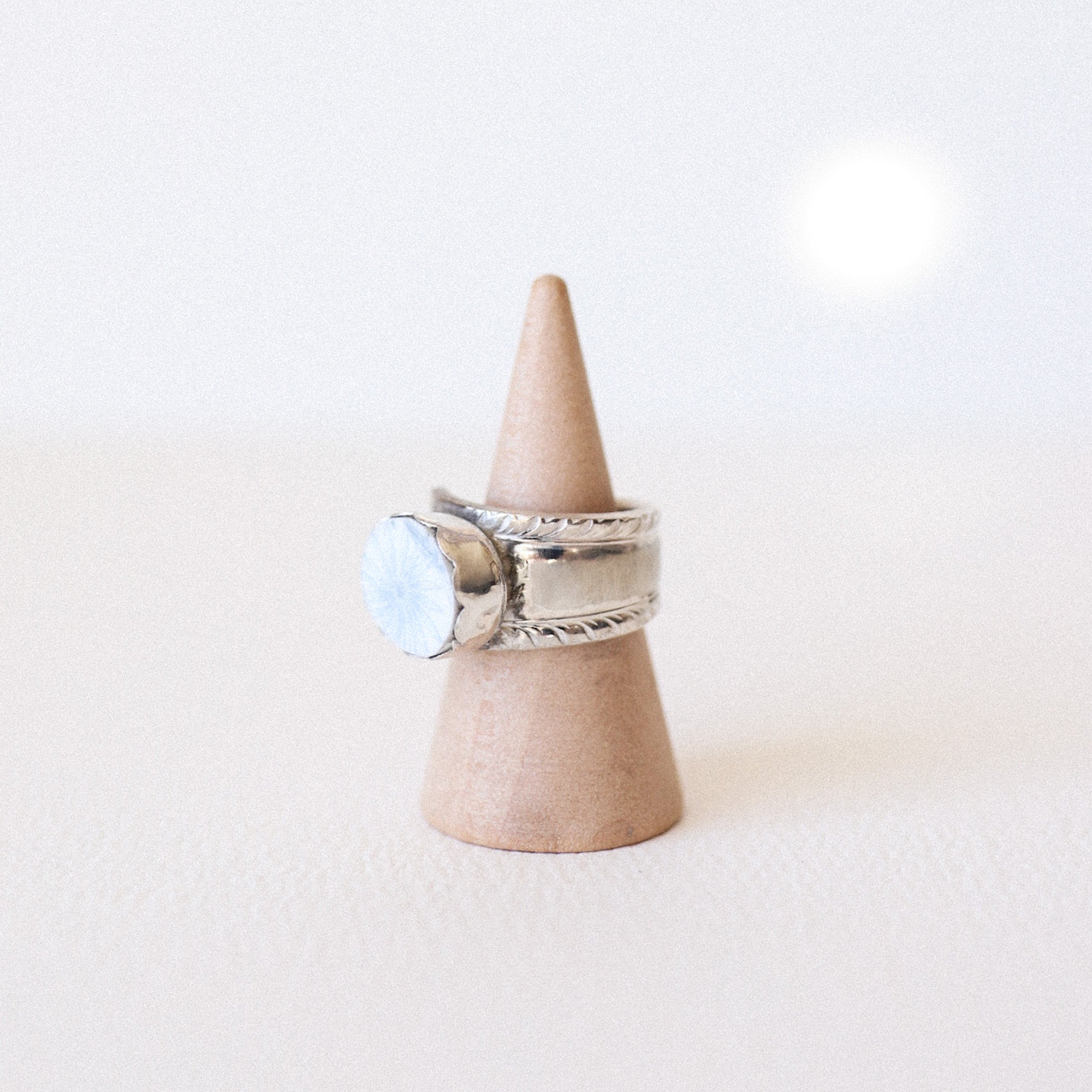(5.25) Silver Vintage Plate Spoon Ring