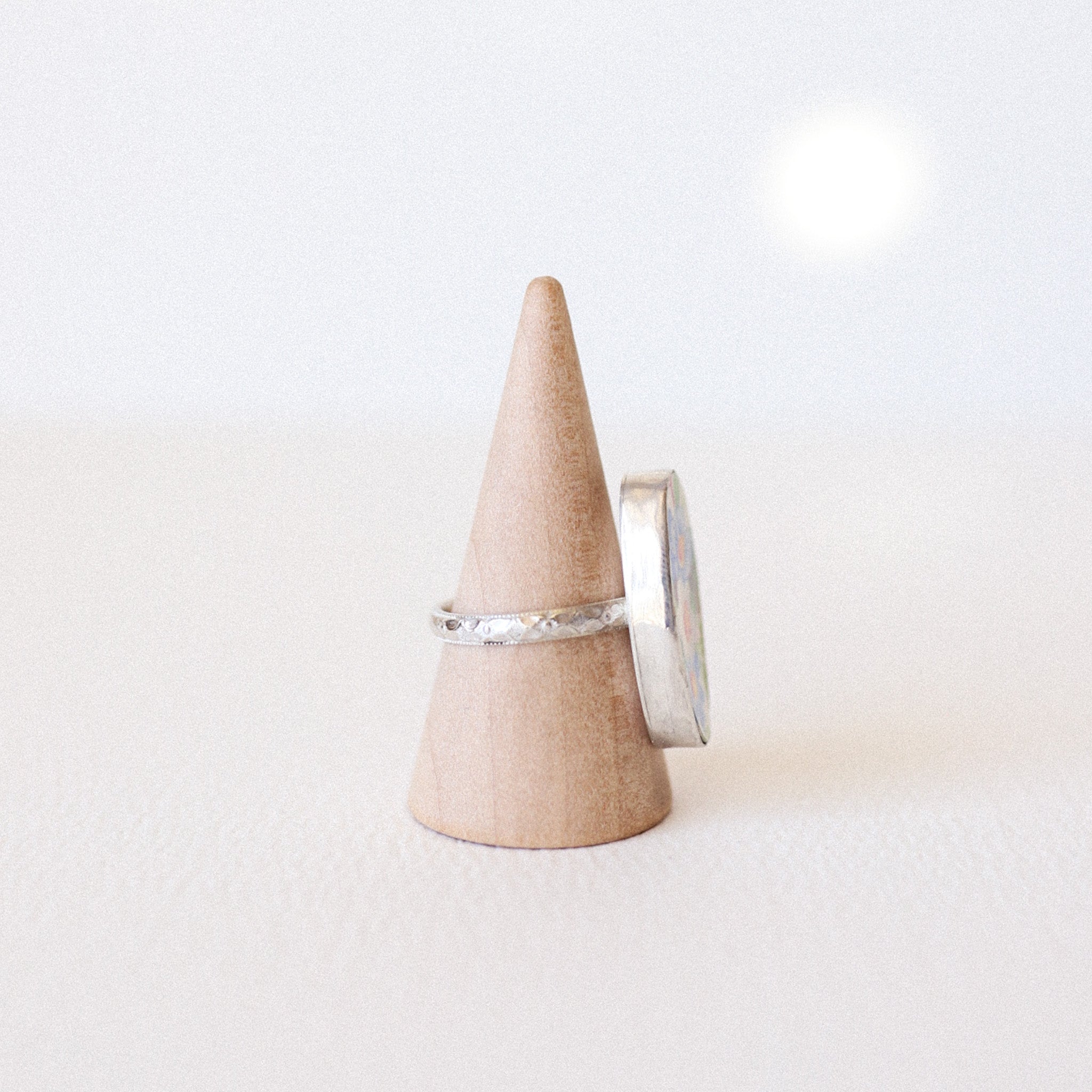 (7) Silver Vintage Plate Ring