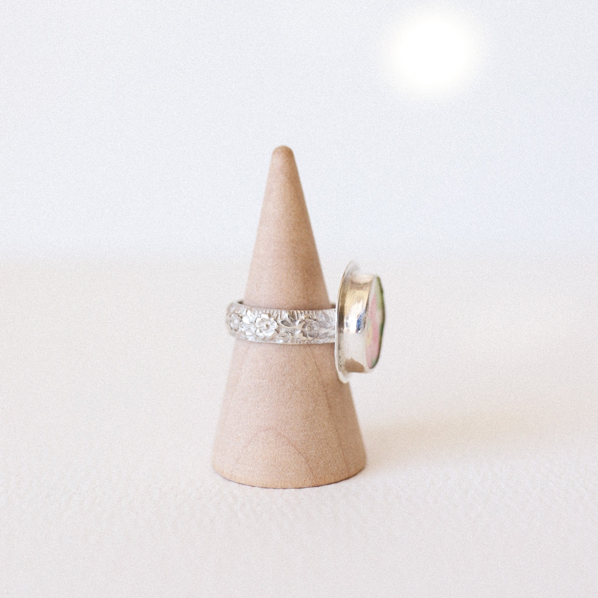 (5.25) Silver Vintage Plate Ring