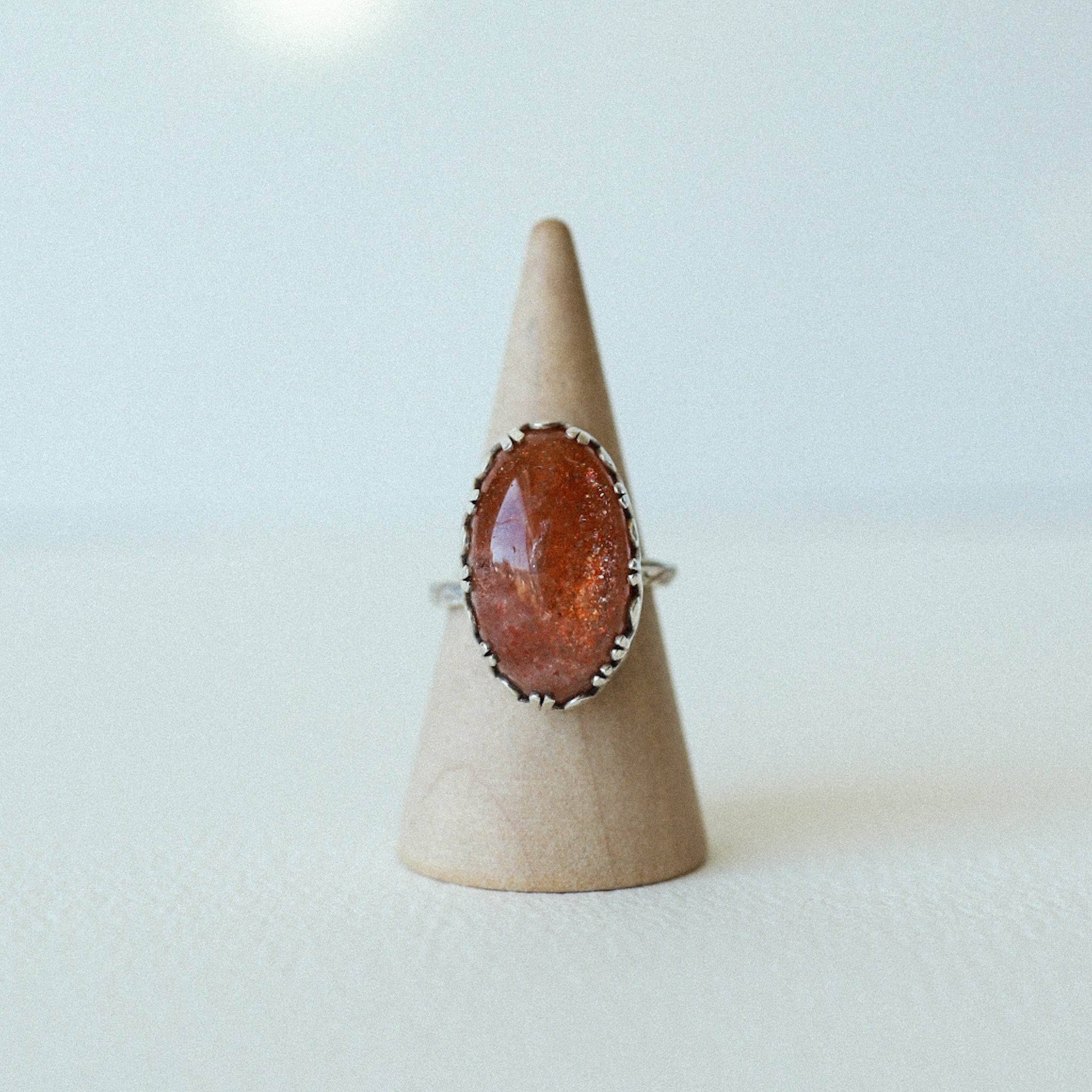 (5) Silver Sunstone Ring