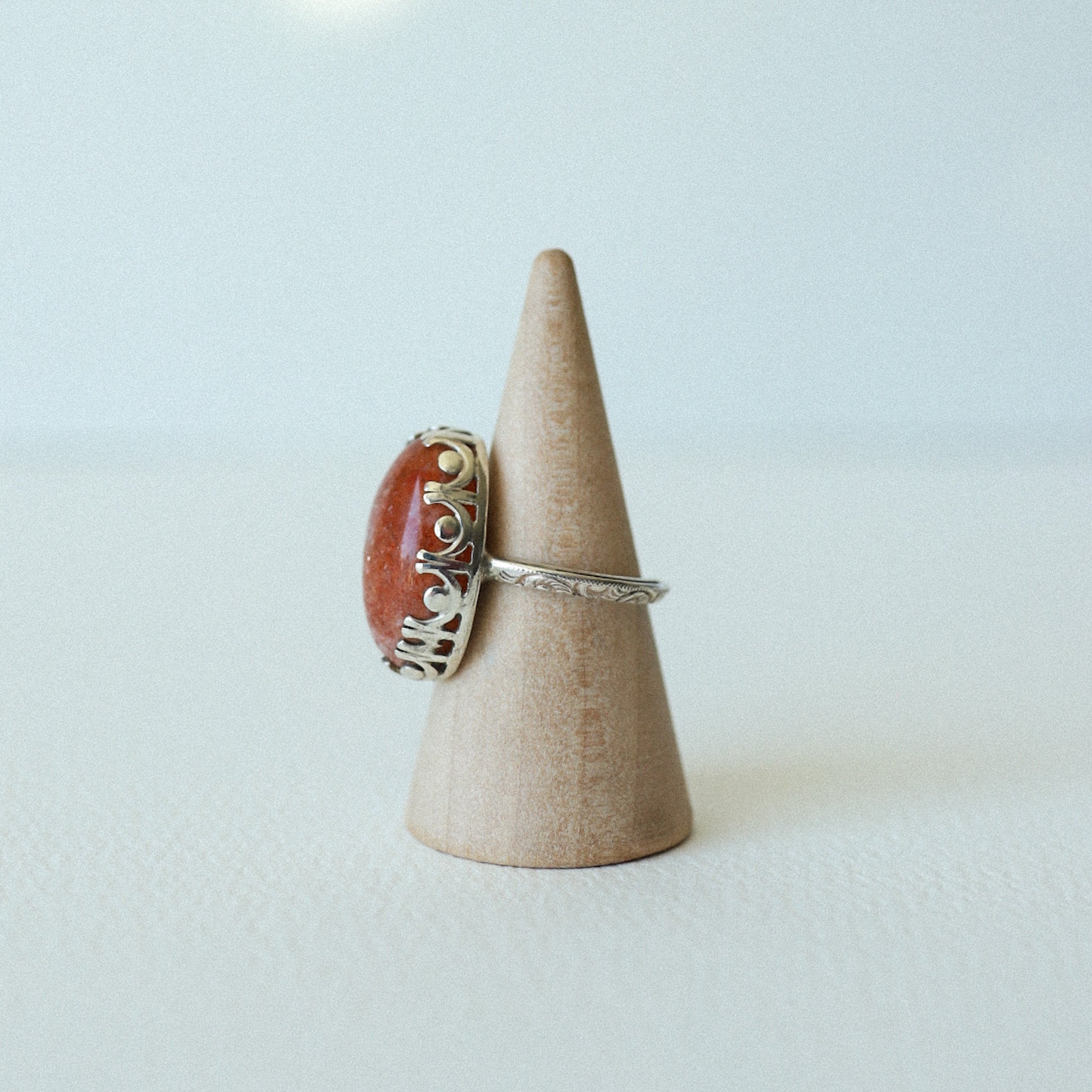 (5) Silver Sunstone Ring