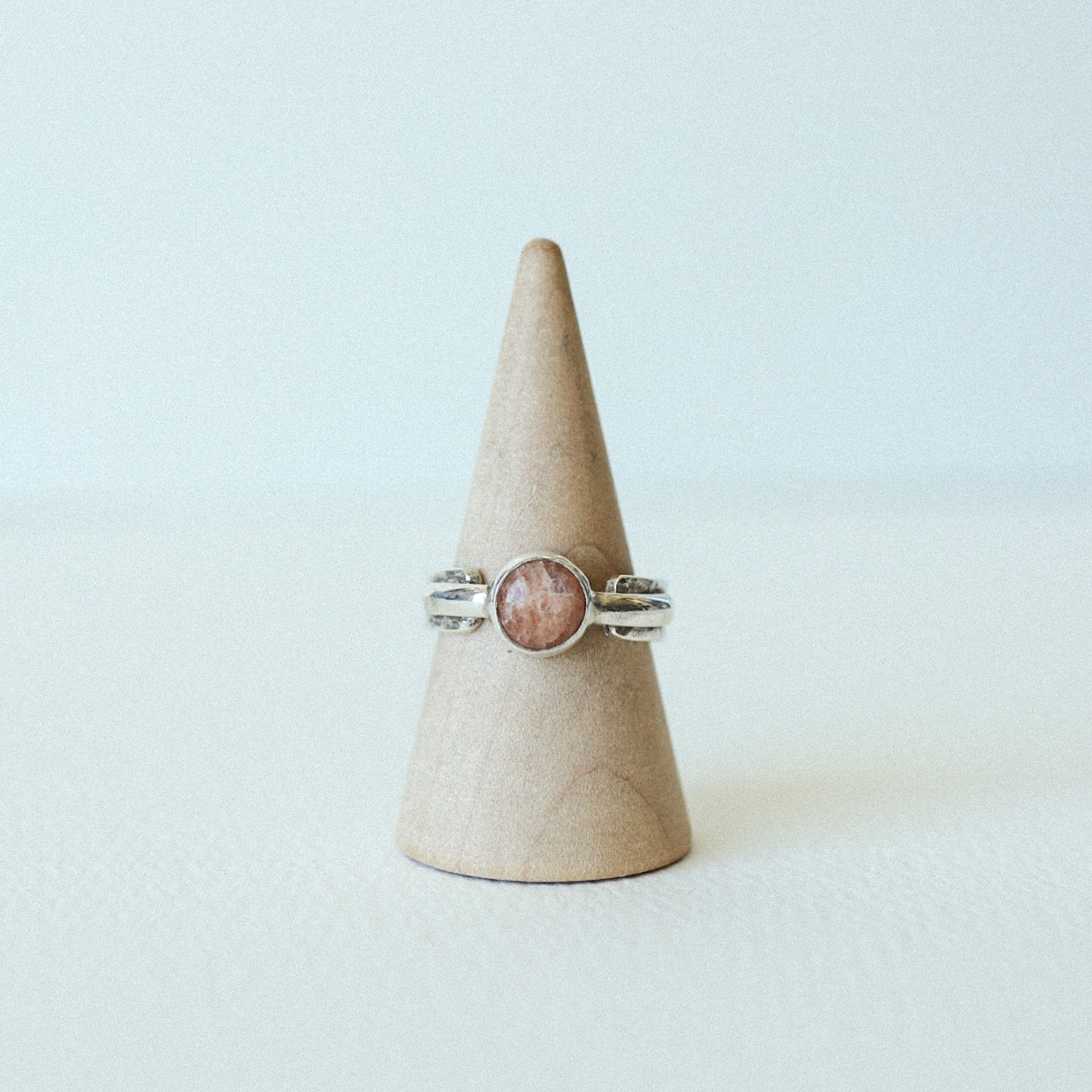 (7) Silver Sunstone Ring