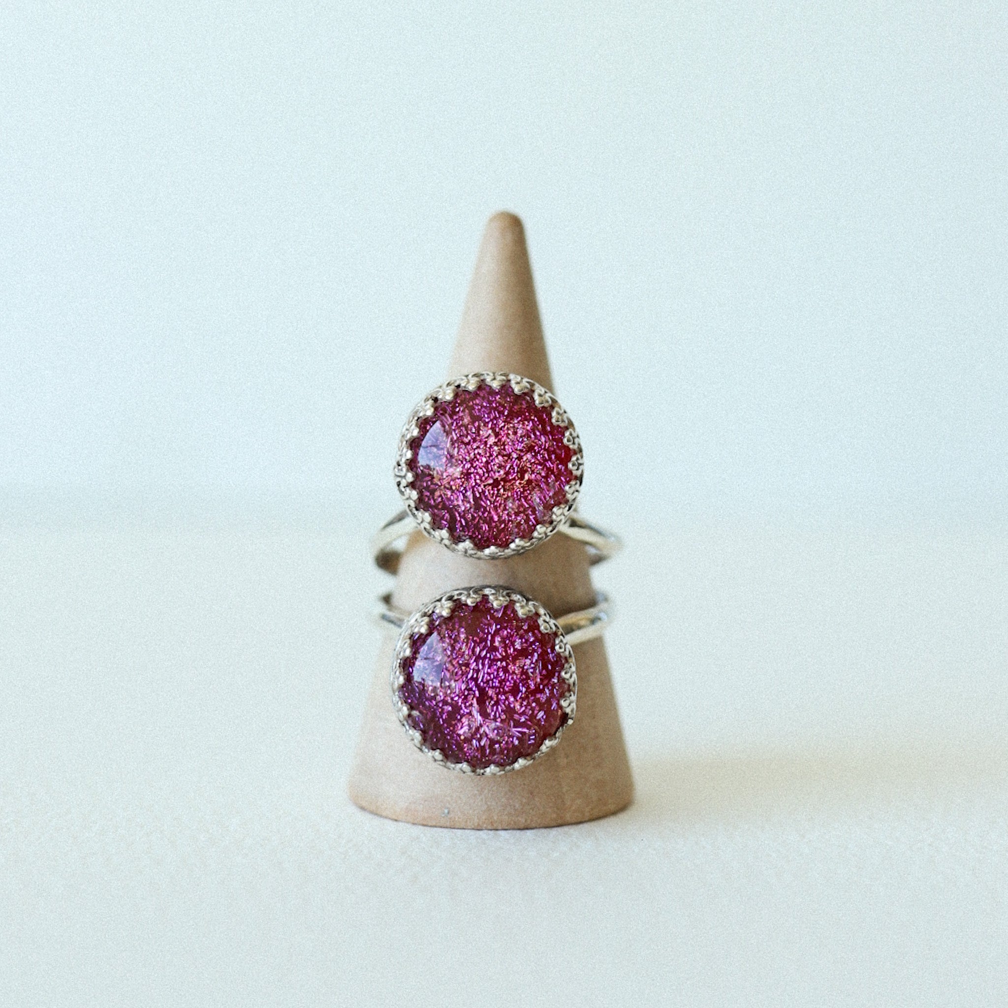 (8) Silver Glass Ring