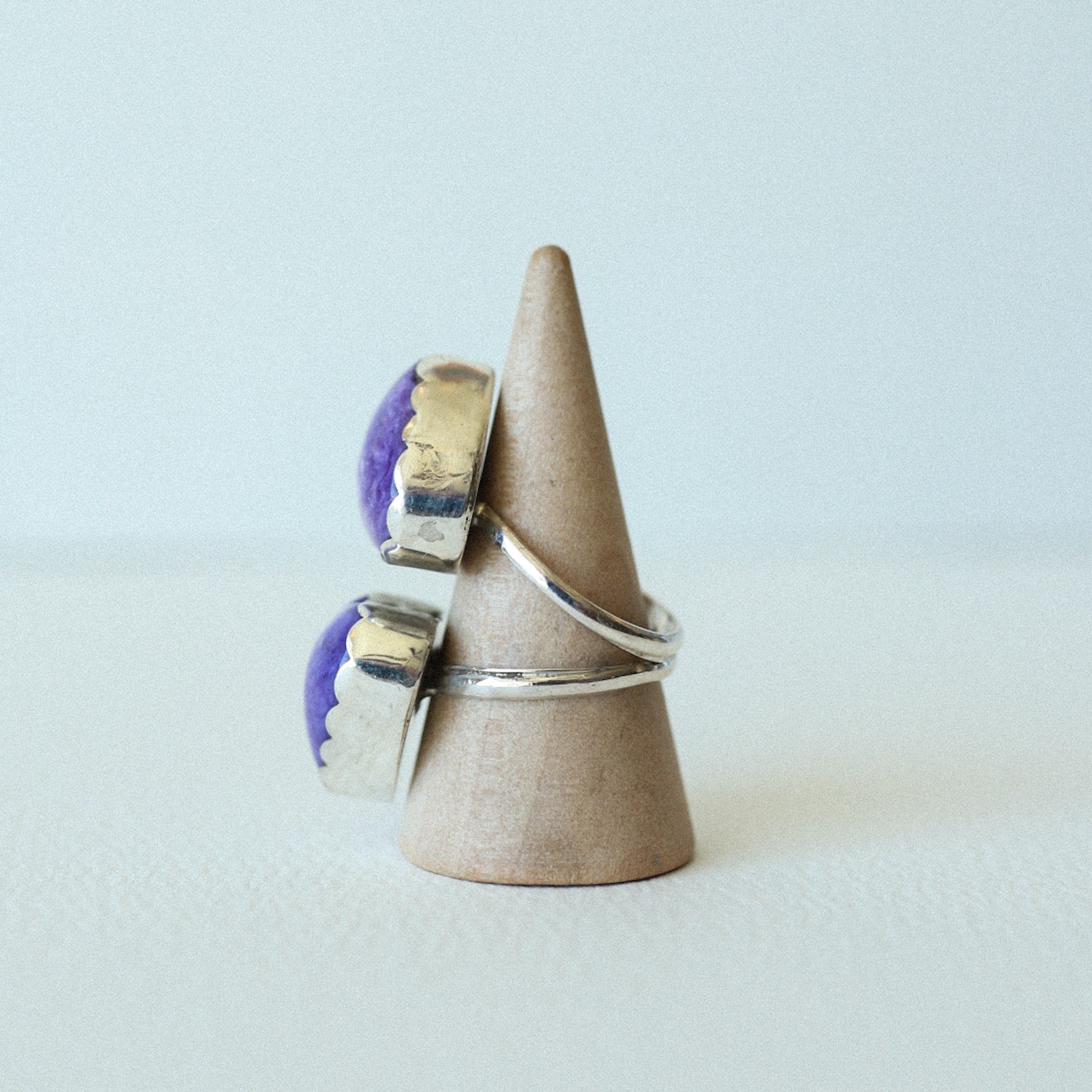 (8.25) Silver Charoite Ring