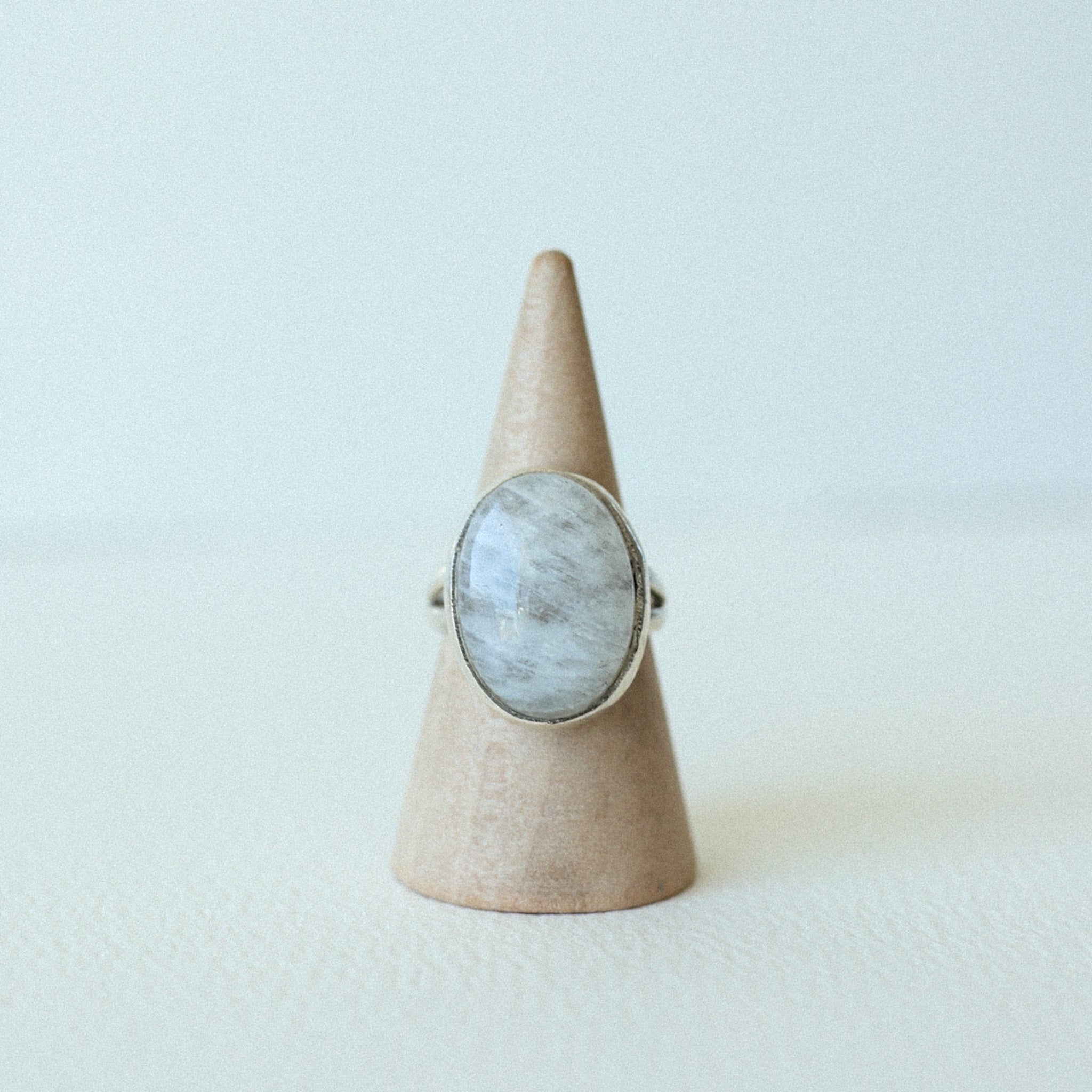 (7) Silver Moonstone Ring